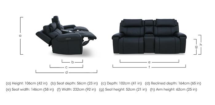 Hollywood Leather 3 Seater Power Recliner Media Sofa with Power Headrests and Storage Arms in  on Furniture Village