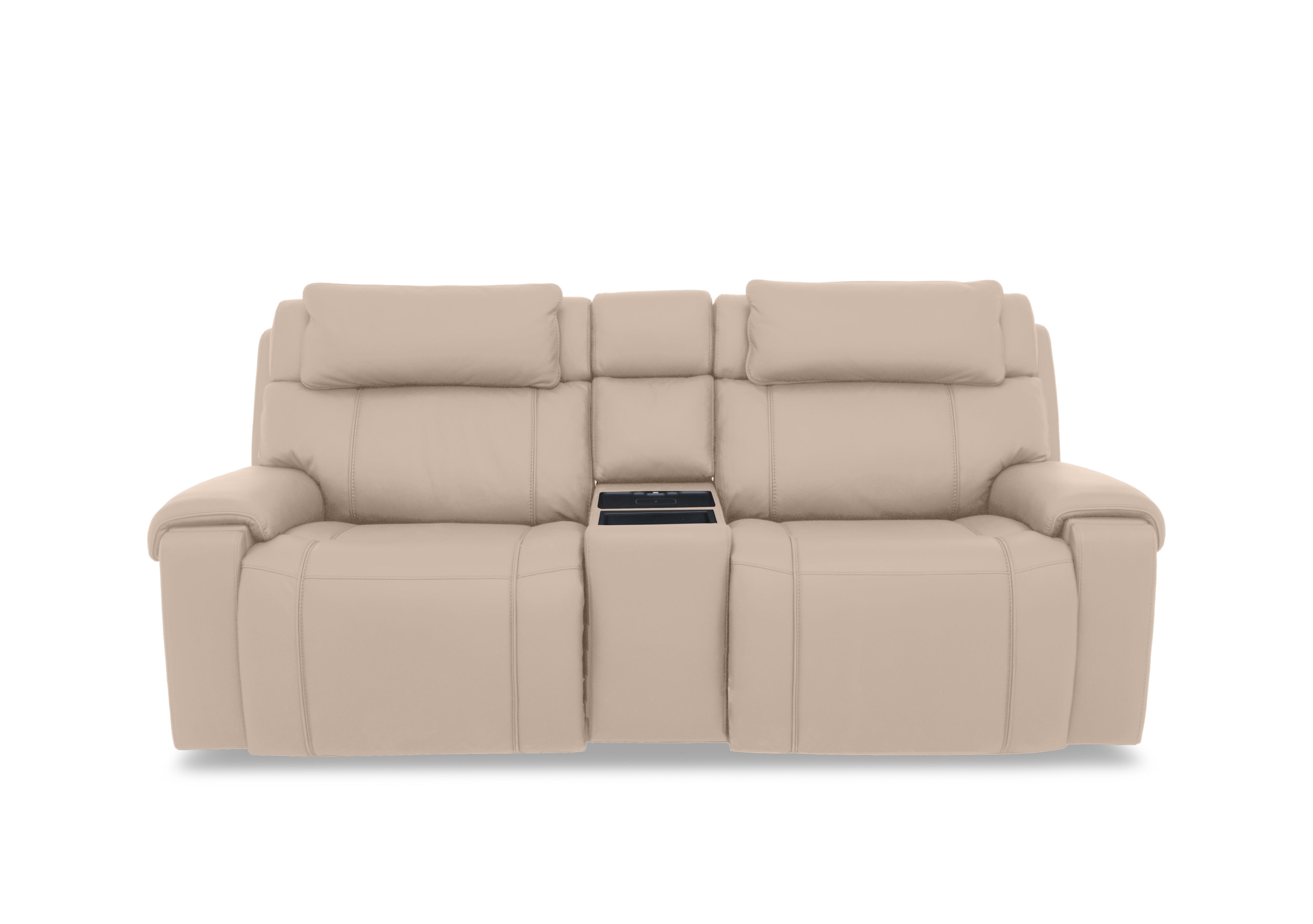 Hollywood Leather 3 Seater Power Recliner Media Sofa with Power Headrests and Storage Arms in Bv-039c Pebble on Furniture Village