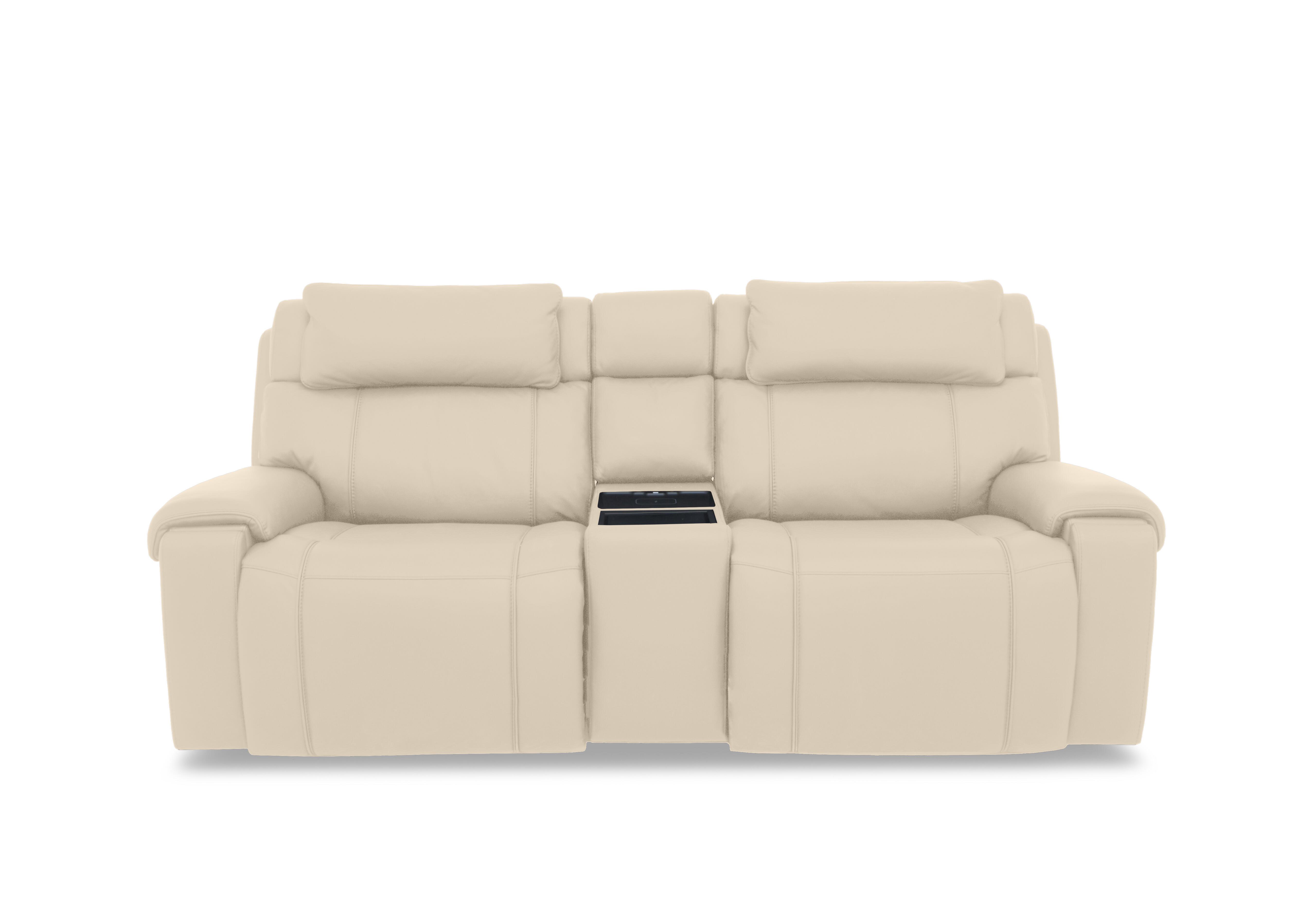 Hollywood Leather 3 Seater Power Recliner Media Sofa with Power Headrests and Storage Arms in Bv-862c Bisque on Furniture Village