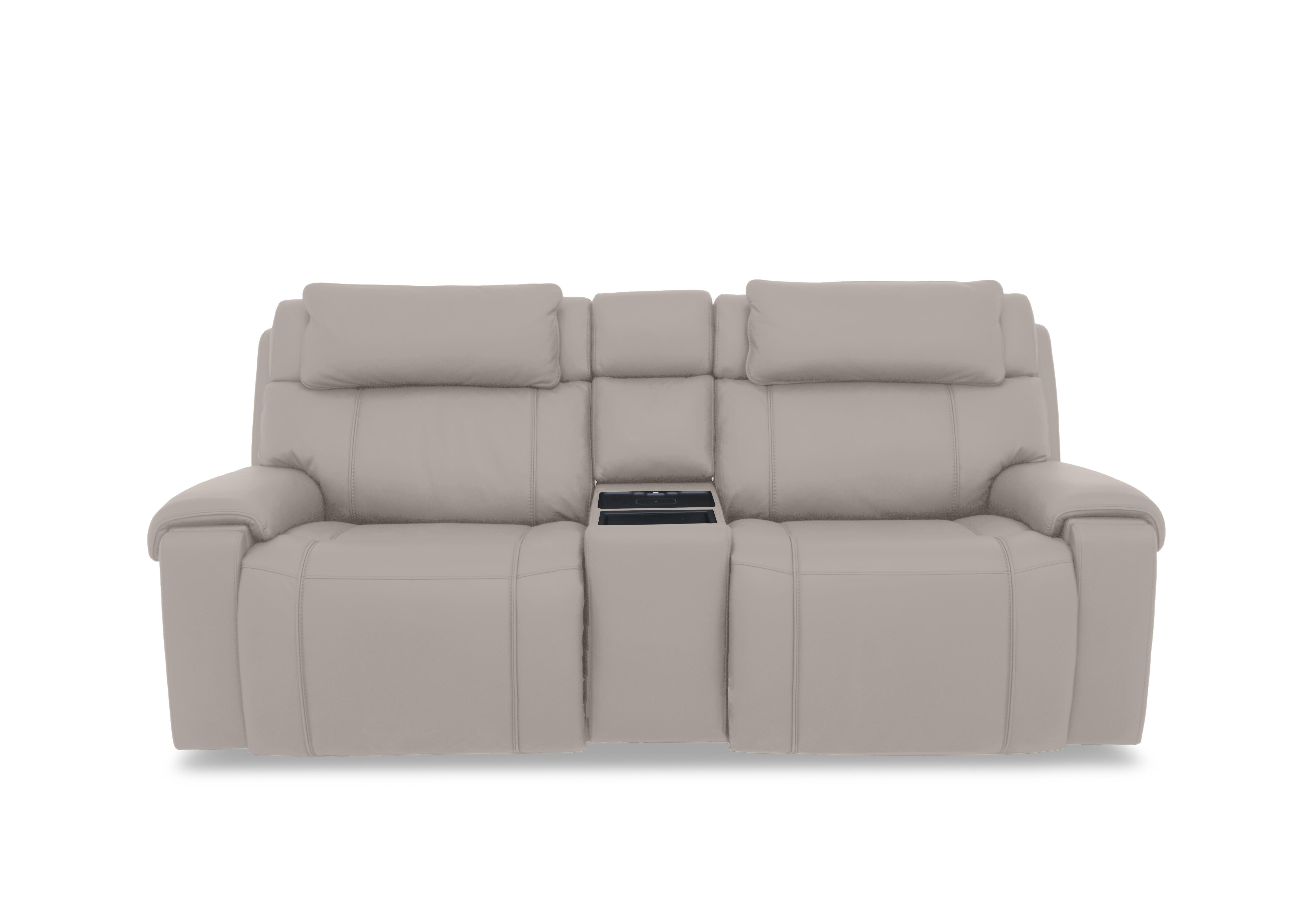 Hollywood Leather 3 Seater Power Recliner Media Sofa with Power Headrests and Storage Arms in Bv-946b Silver Grey on Furniture Village