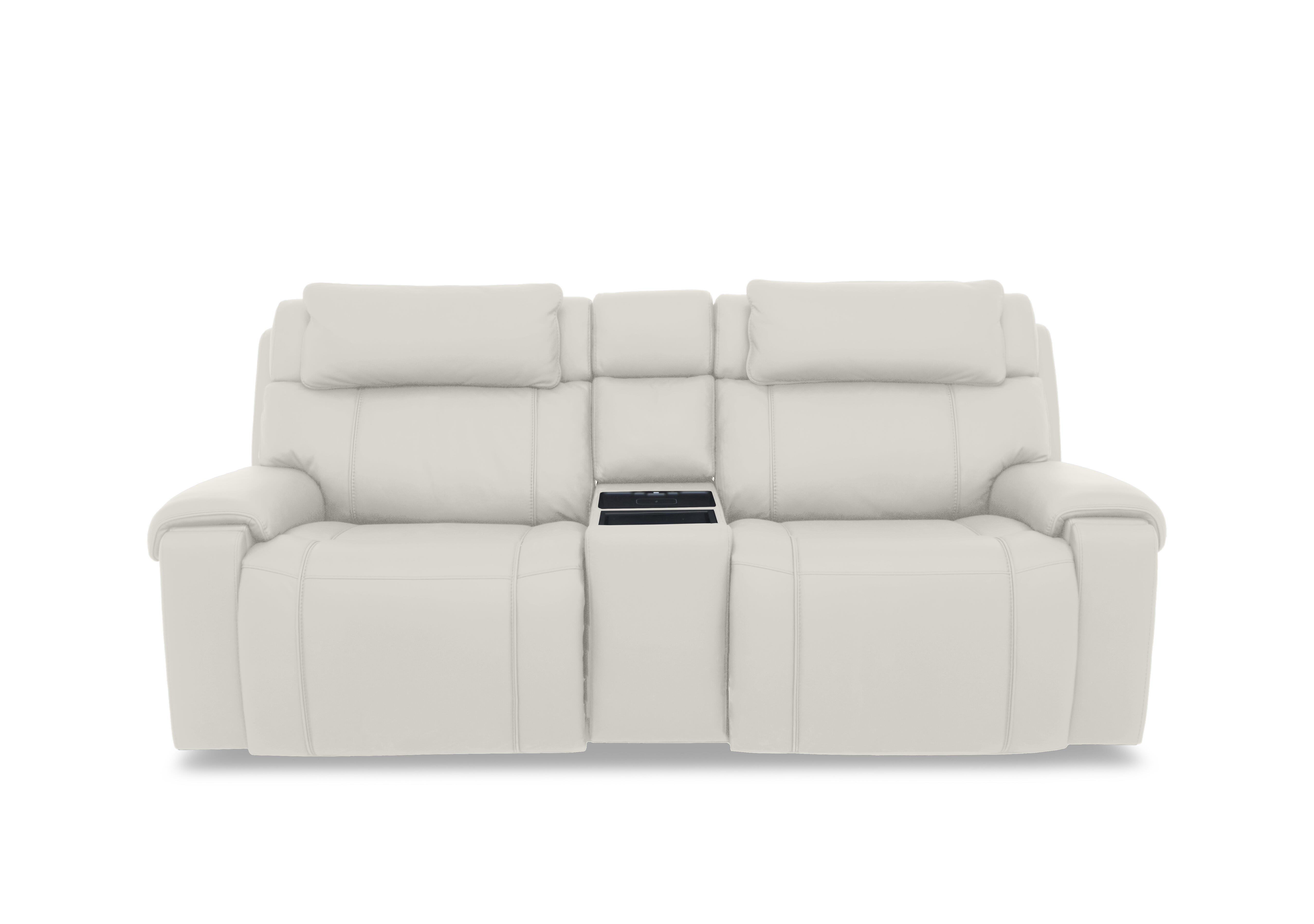 Hollywood Leather 3 Seater Power Recliner Media Sofa with Power Headrests and Storage Arms in Nc-156e Frost on Furniture Village