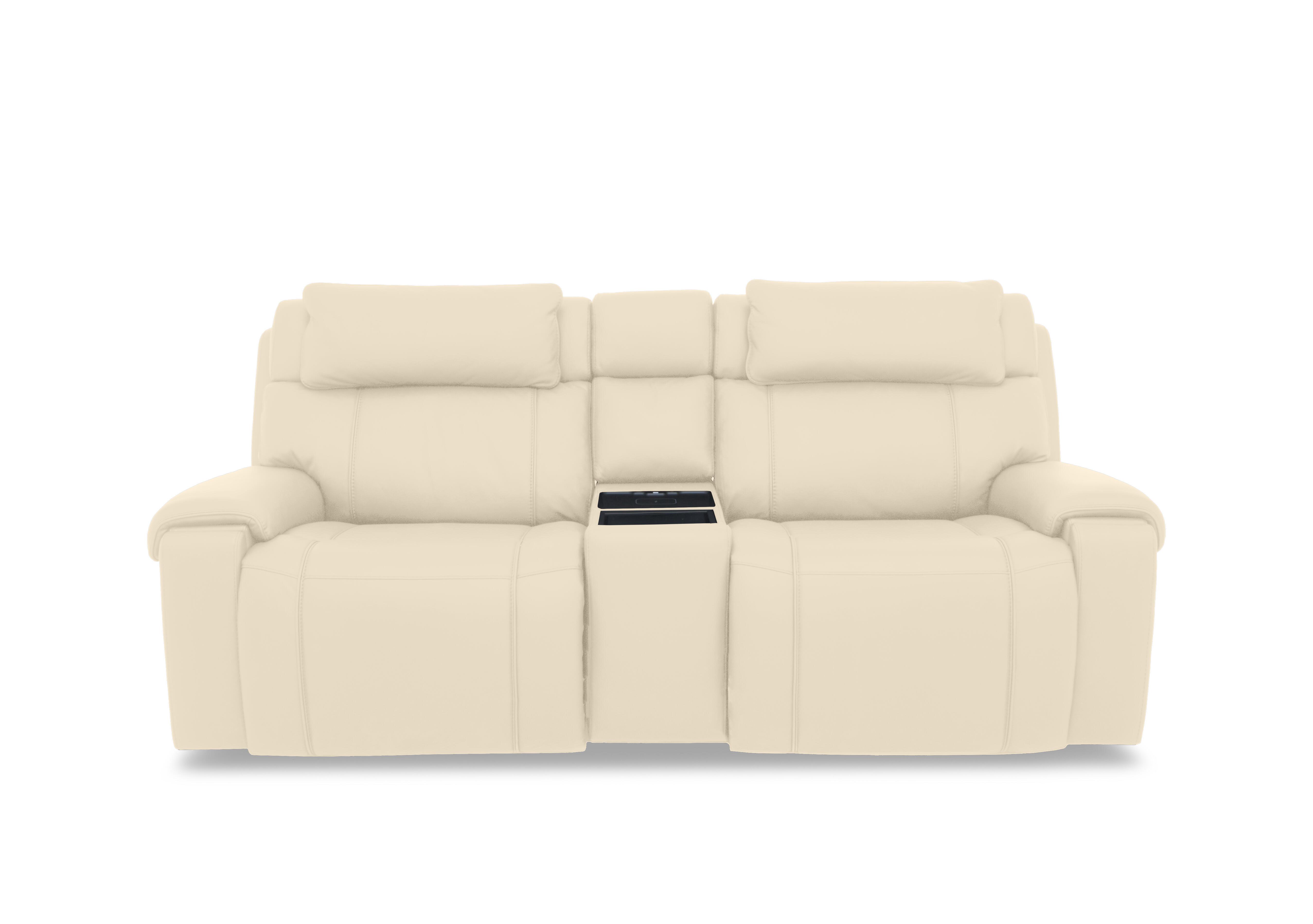 Hollywood Leather 3 Seater Power Recliner Media Sofa with Power Headrests and Storage Arms in Nw-521e Frost on Furniture Village