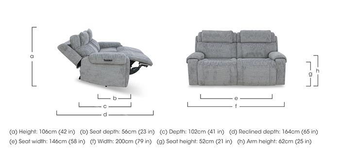 Hollywood Fabric 3 Seater Power Recliner Sofa with Power Headrests and Storage Arms in  on Furniture Village