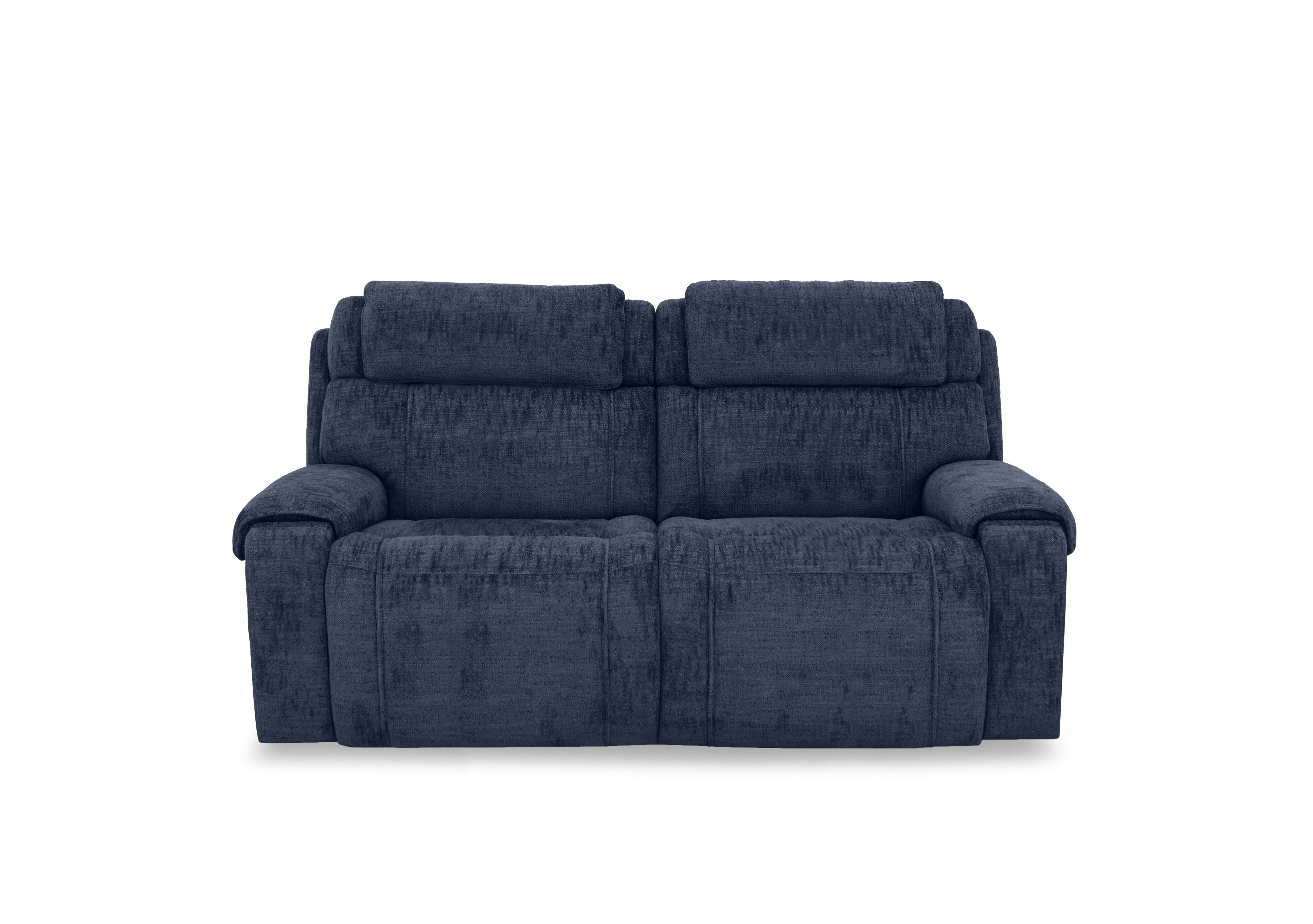 Hollywood Fabric 3 Seater Power Recliner Sofa with Power Headrests and Storage Arms in Fab-Mga-R10 Dark Denim on Furniture Village