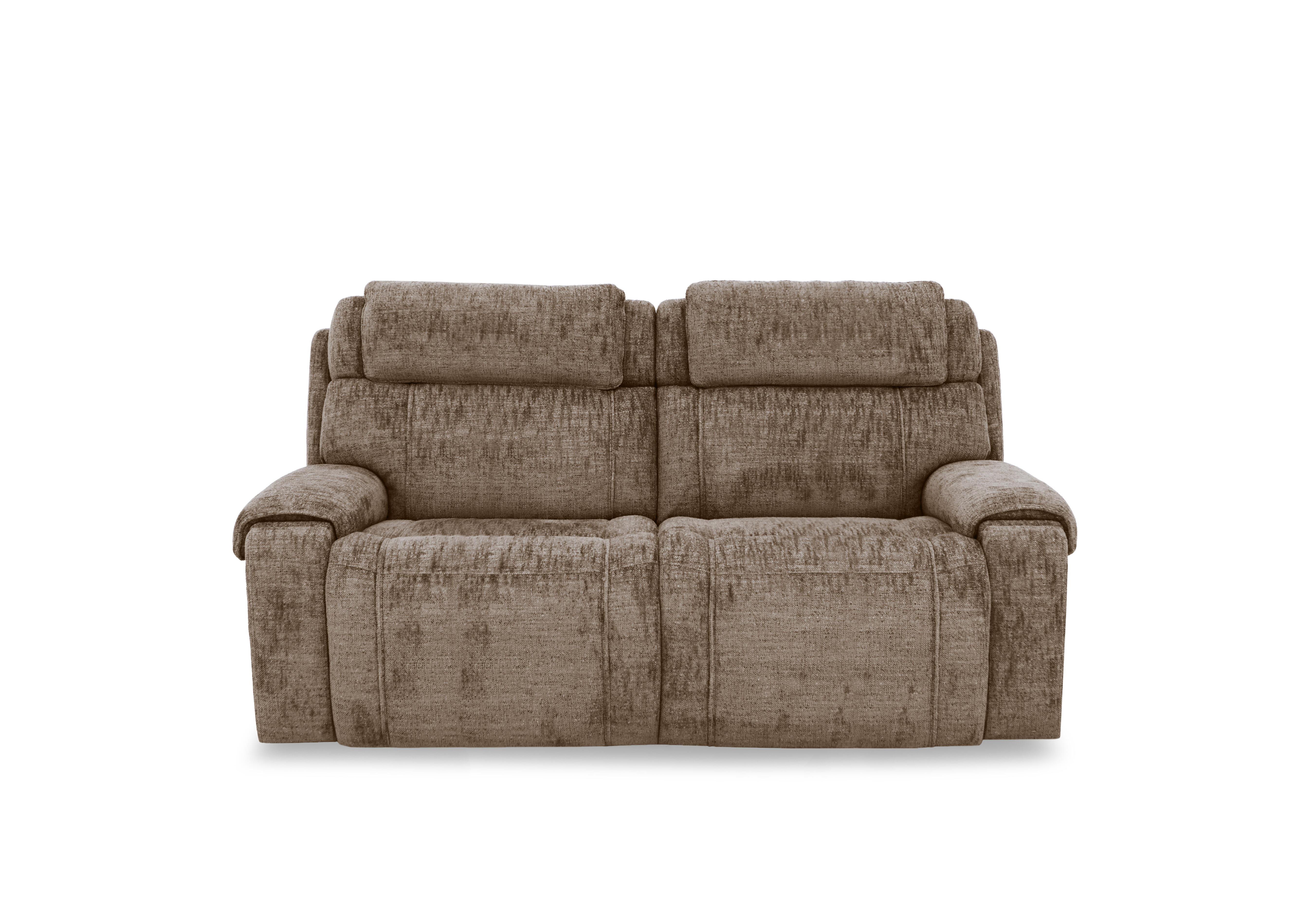 Hollywood Fabric 3 Seater Power Recliner Sofa with Power Headrests and Storage Arms in Fab-Mga-R13 Light Brown on Furniture Village