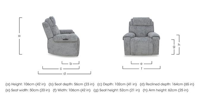Hollywood Fabric Power Recliner Chair with Power Headrest and Storage Arms in  on Furniture Village