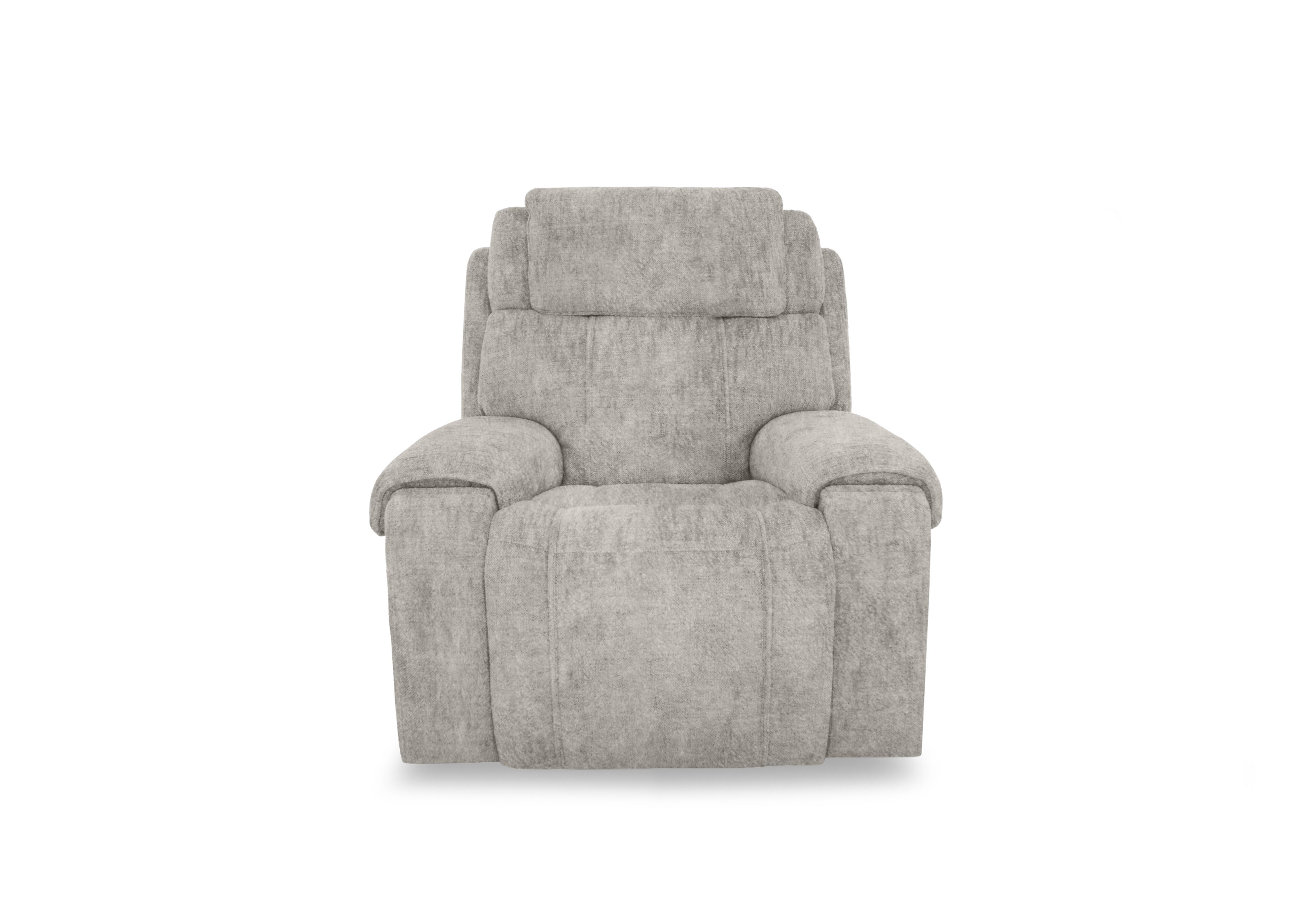 Hollywood Fabric Power Recliner Chair with Power Headrest and Storage Arms in Bfa-Bnn-R28 Grey on Furniture Village