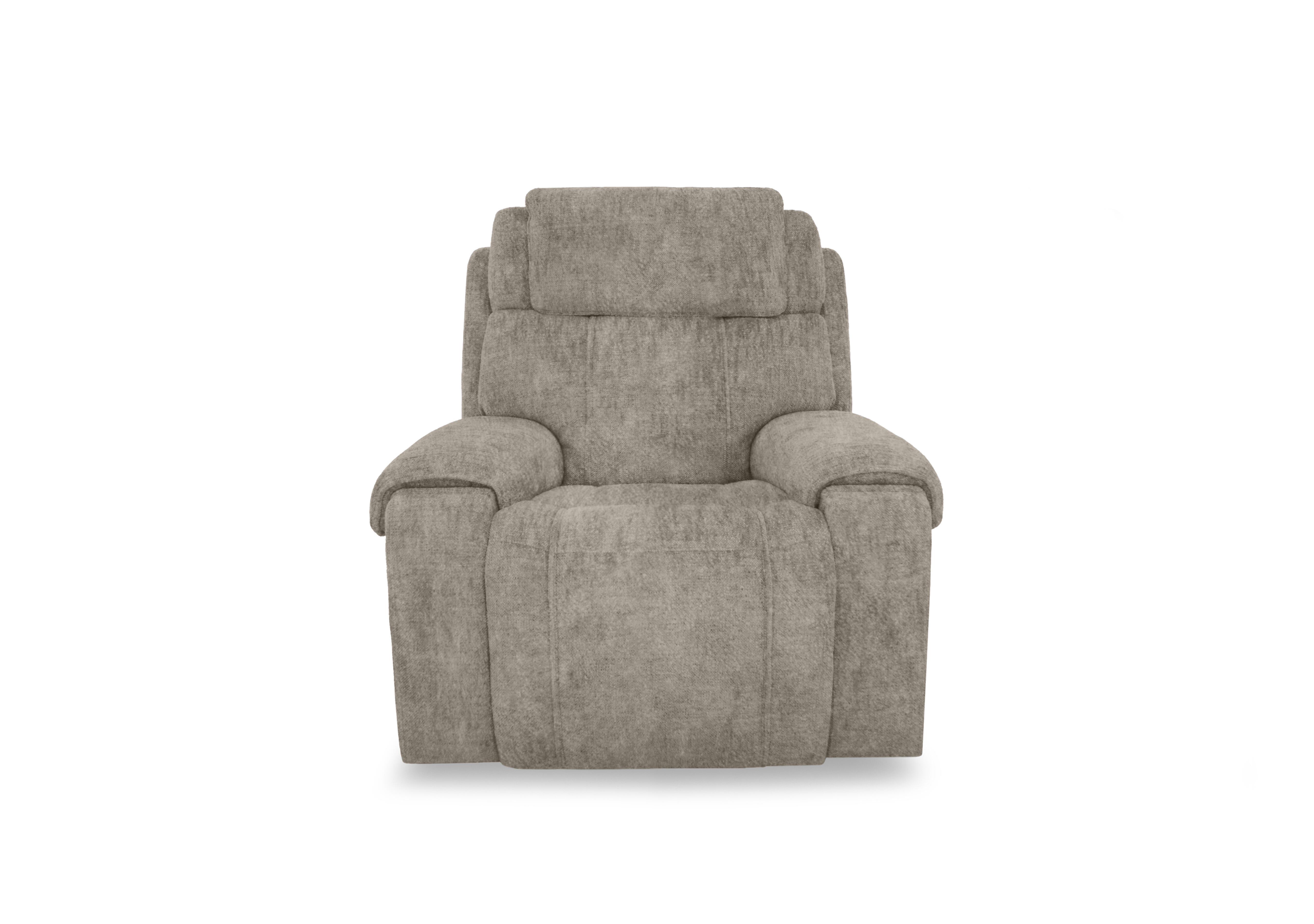 Hollywood Fabric Power Recliner Chair with Power Headrest and Storage Arms in Bfa-Bnn-R29 Mink on Furniture Village