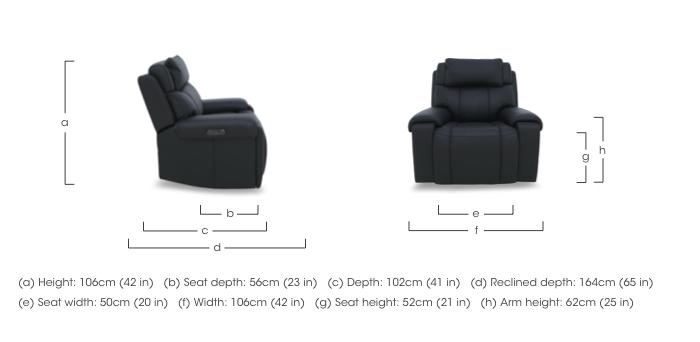 Hollywood Leather Power Recliner Chair with Power Headrest and Storage Arms in  on Furniture Village