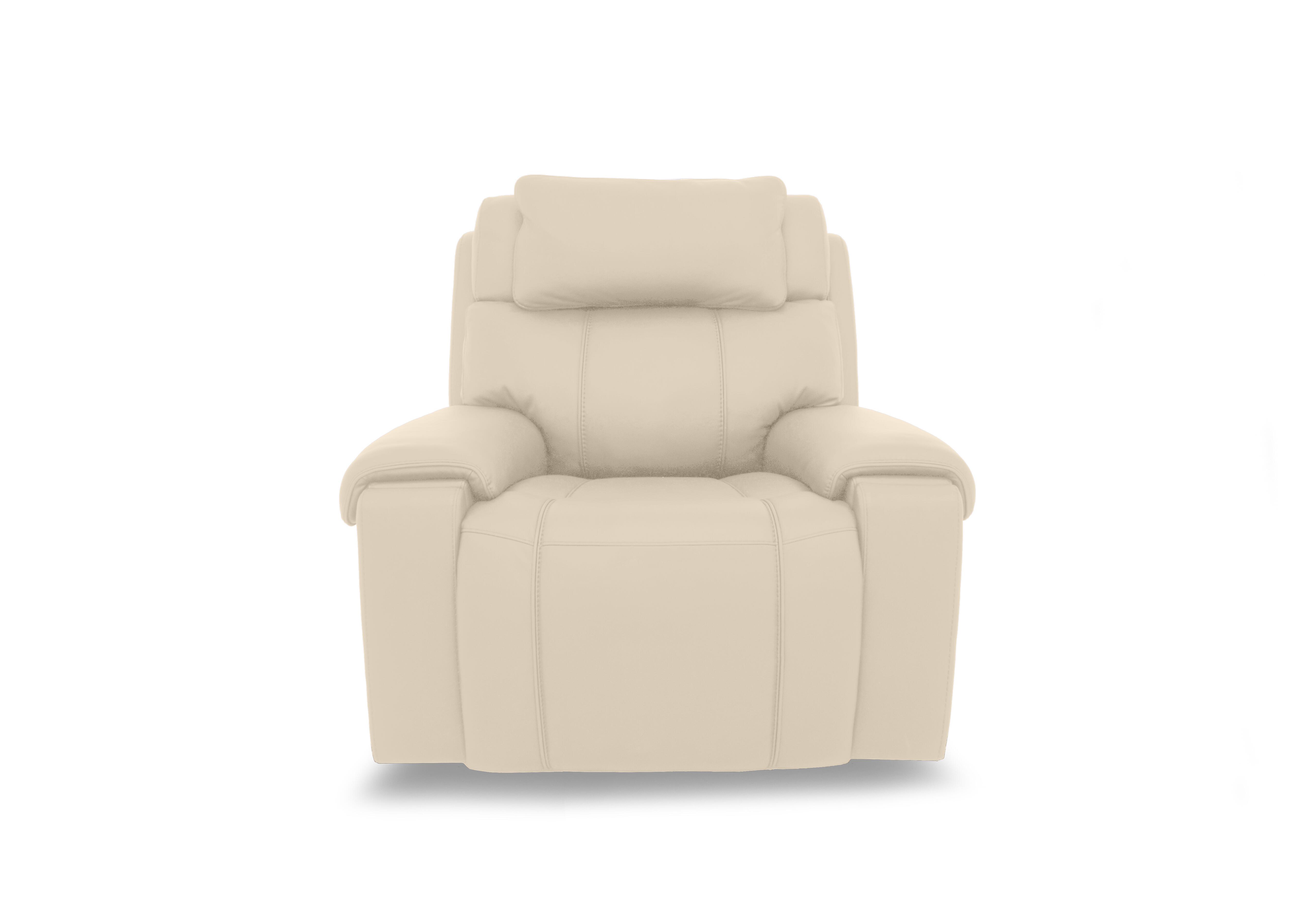 Hollywood Leather Power Recliner Chair with Power Headrest and Storage Arms in Bv-862c Bisque on Furniture Village