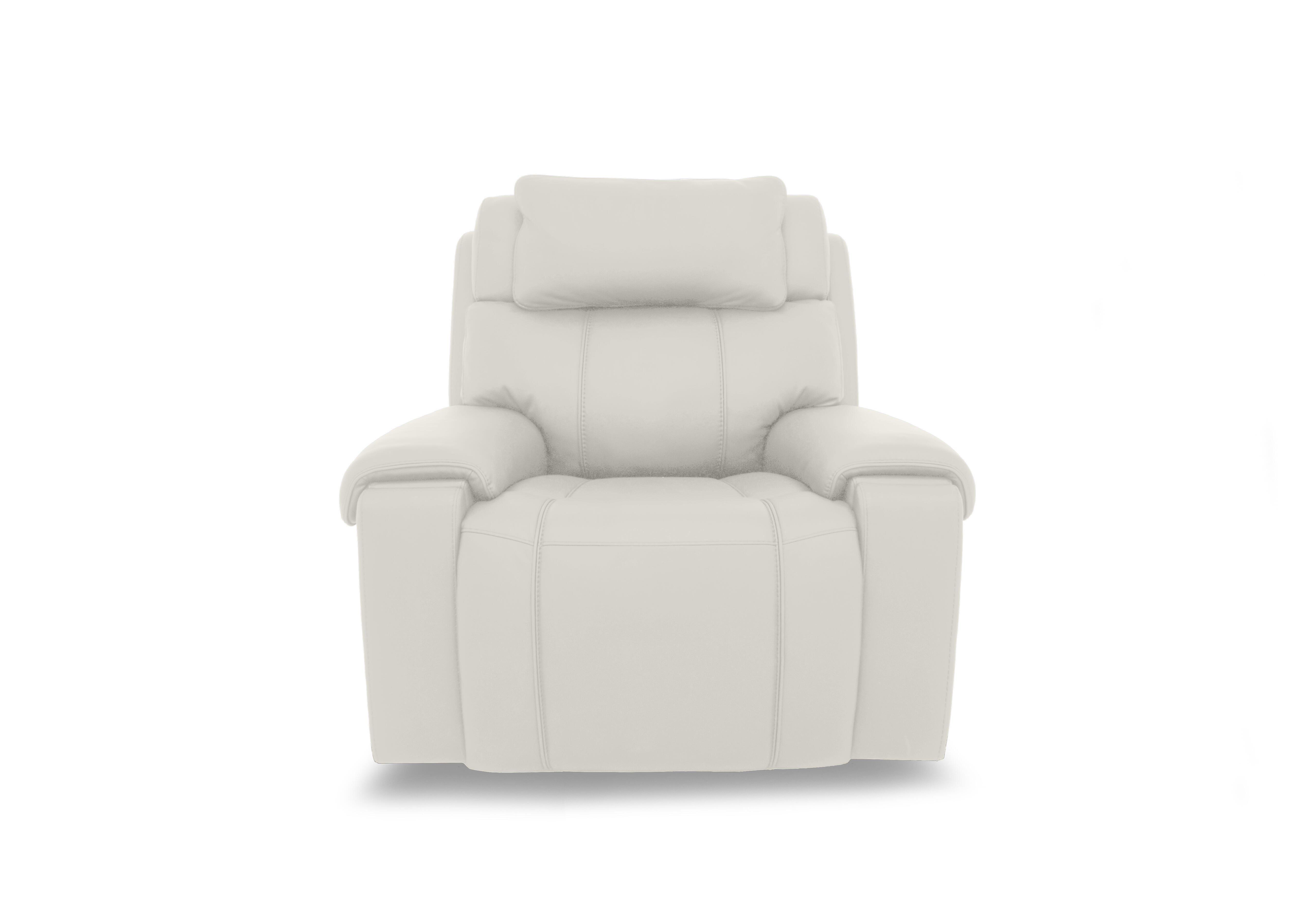 Hollywood Leather Power Recliner Chair with Power Headrest and Storage Arms in Nc-156e Frost on Furniture Village