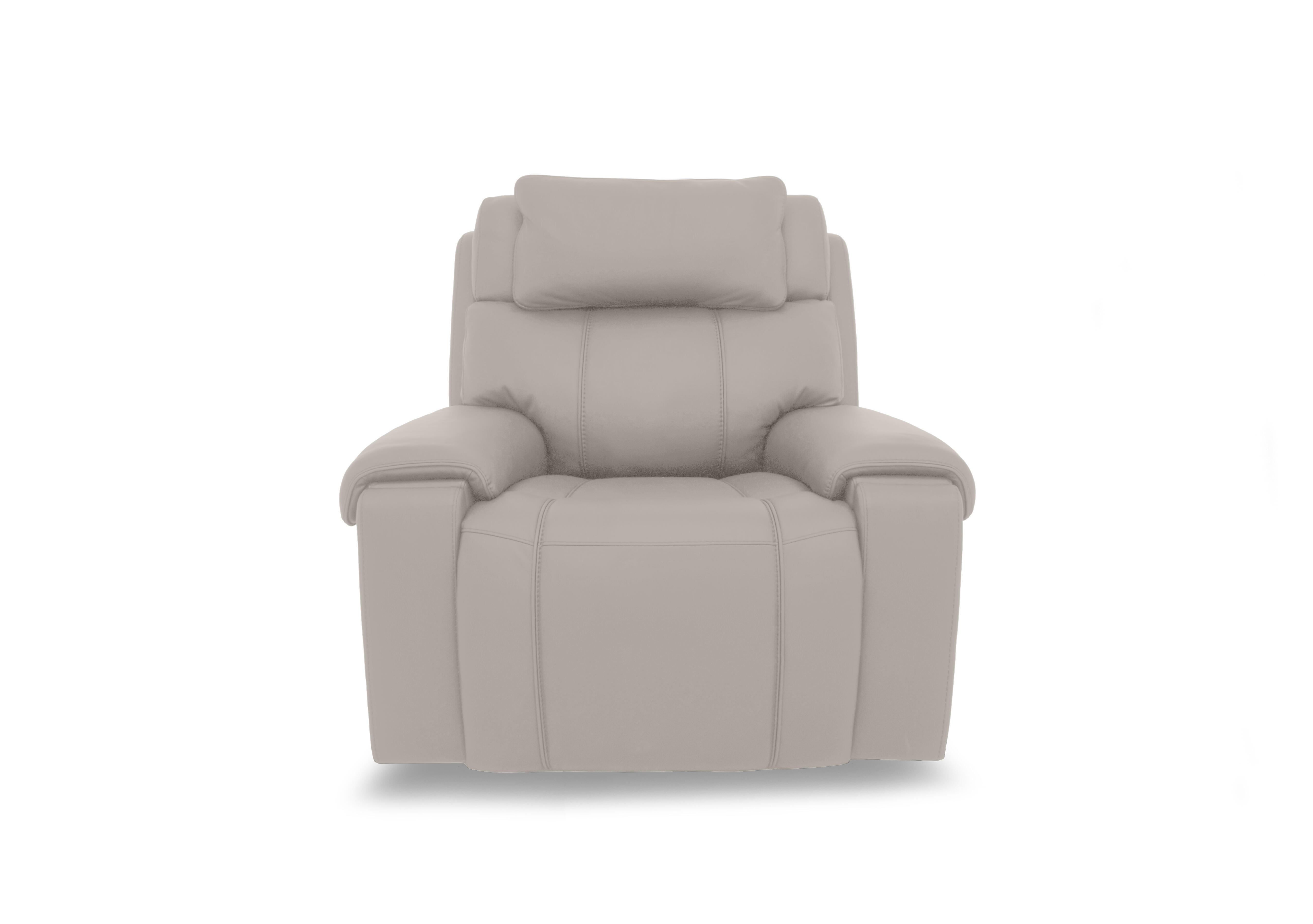 Hollywood Leather Power Recliner Chair with Power Headrest and Storage Arms in Nc-946b Feather Grey on Furniture Village