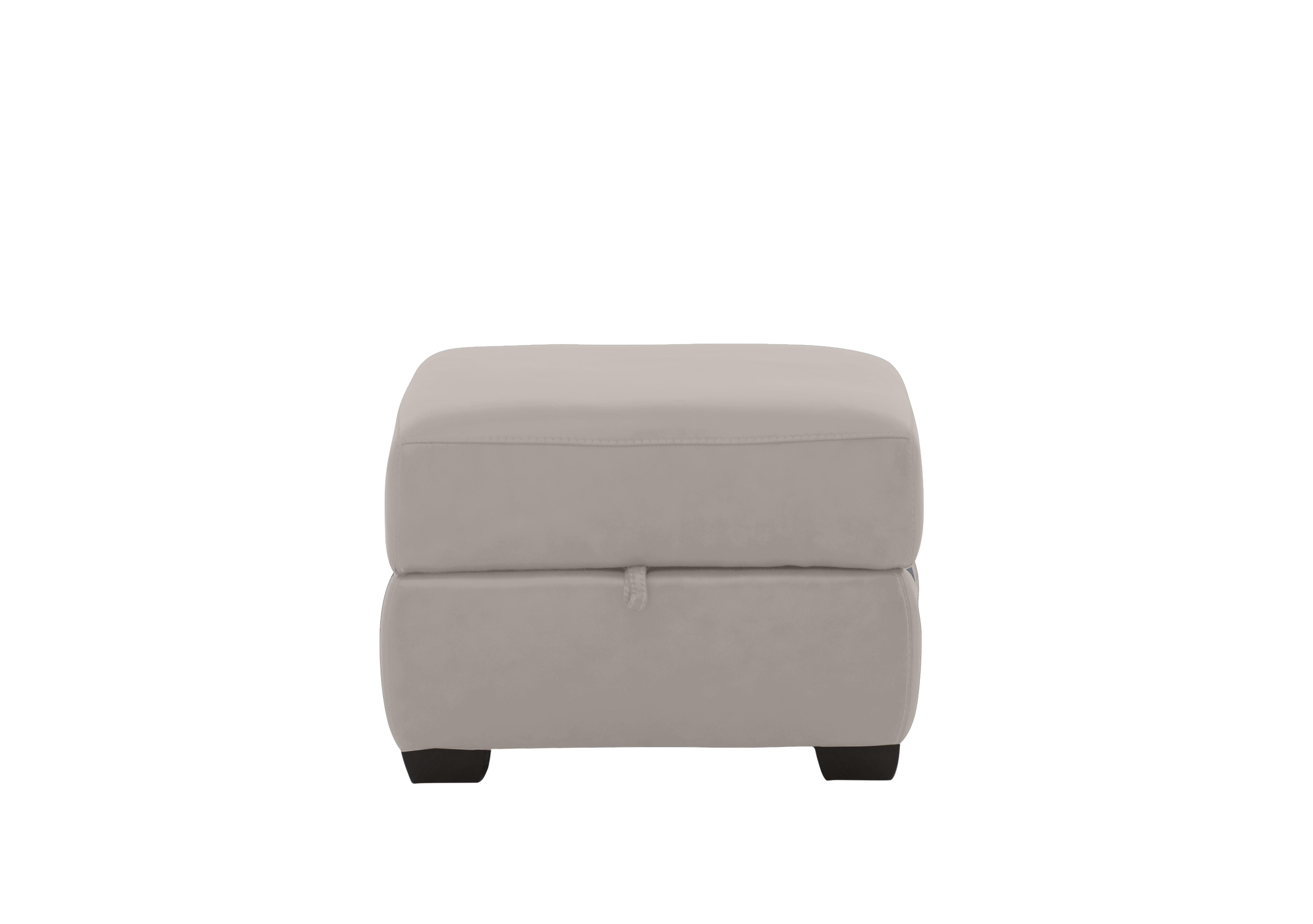 Hollywood Leather Storage Footstool in Bv-946b Silver Grey on Furniture Village