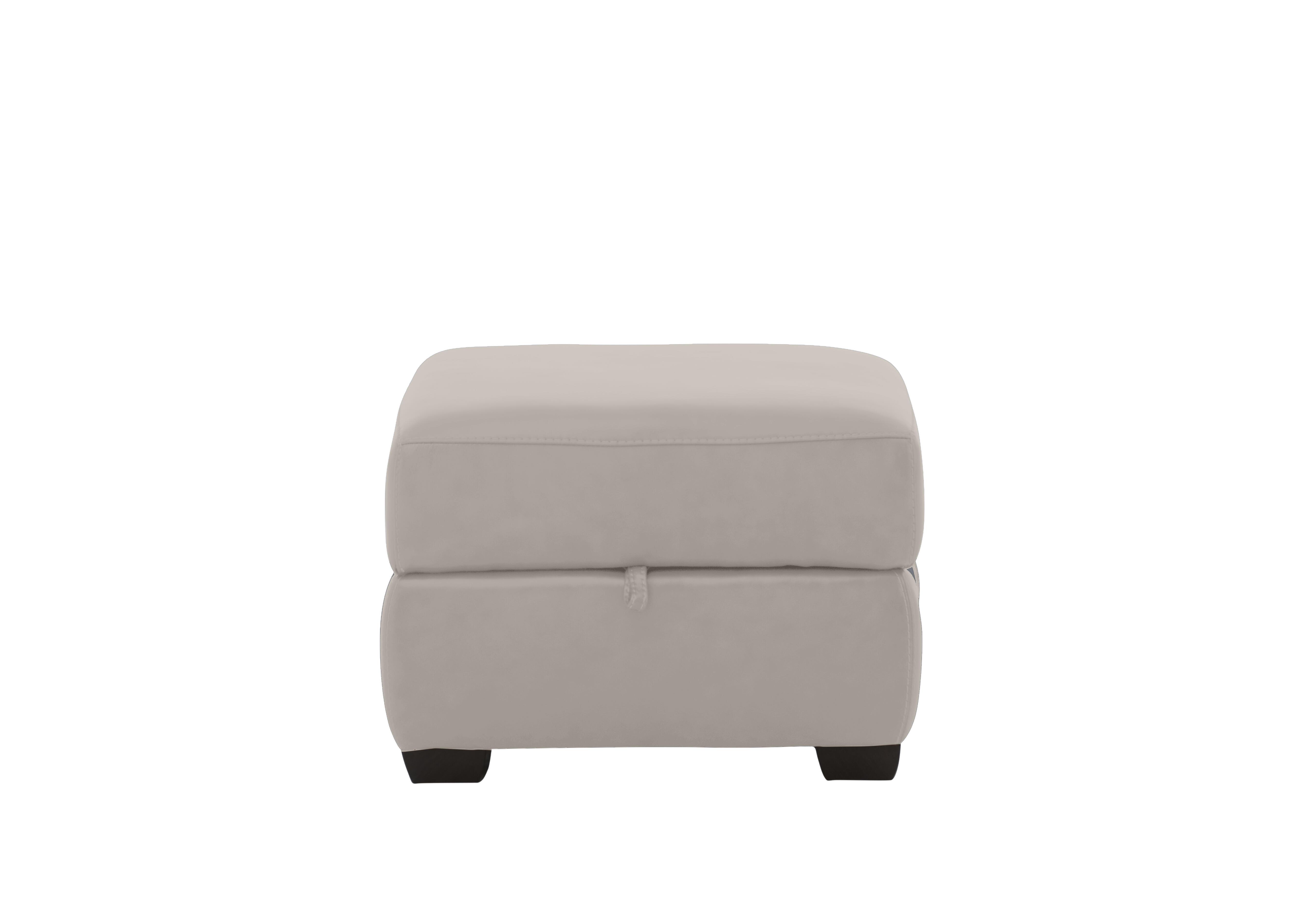 Hollywood Leather Storage Footstool in Nc-946b Feather Grey on Furniture Village