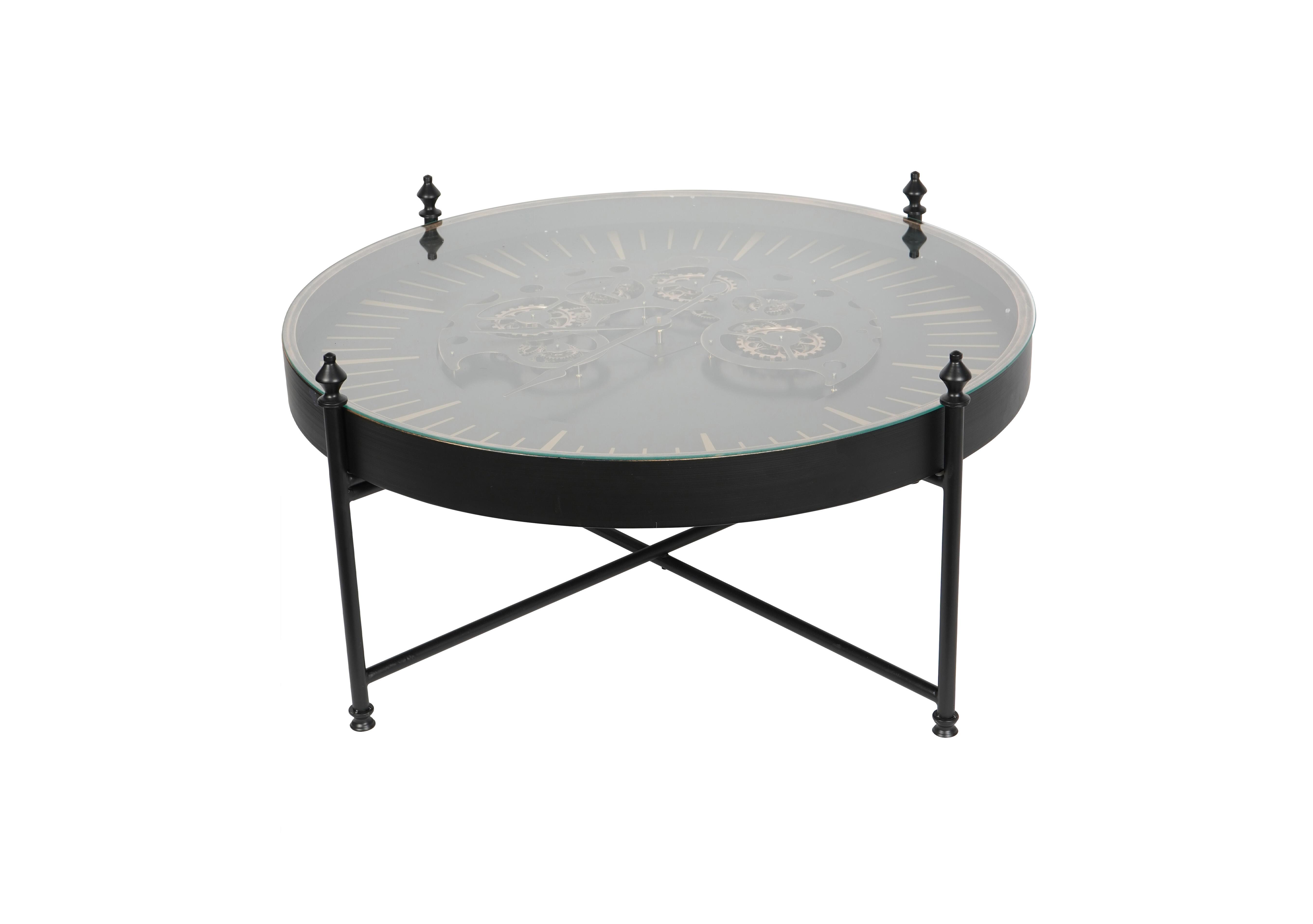 Palladium Clock Coffee Table in Black Gold on Furniture Village