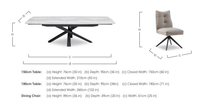 Germain Extending Dining Table and 4 Swivel Dining Chairs in  on Furniture Village