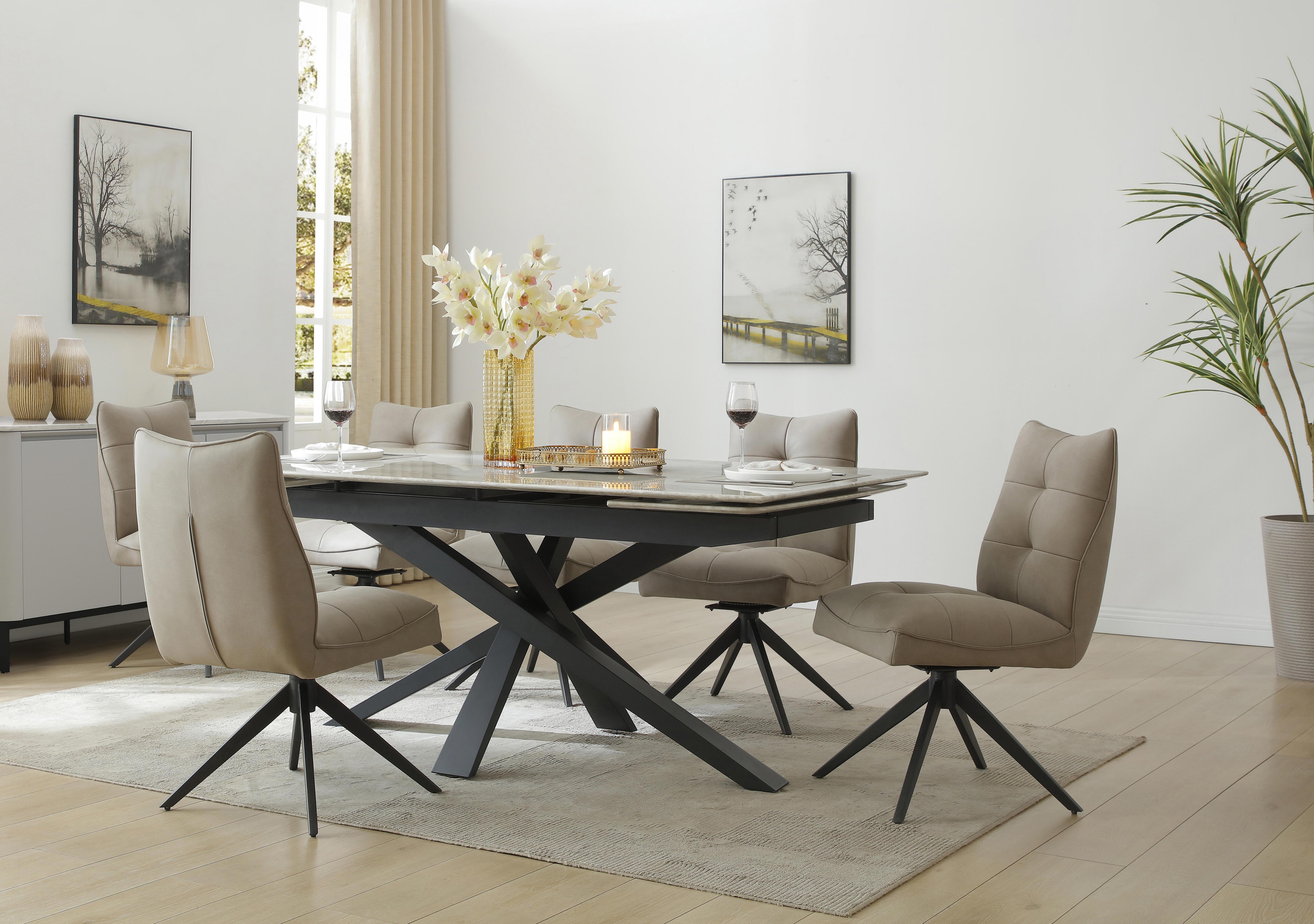 Germain Extending Dining Table and 6 Swivel Dining Chairs in  on Furniture Village