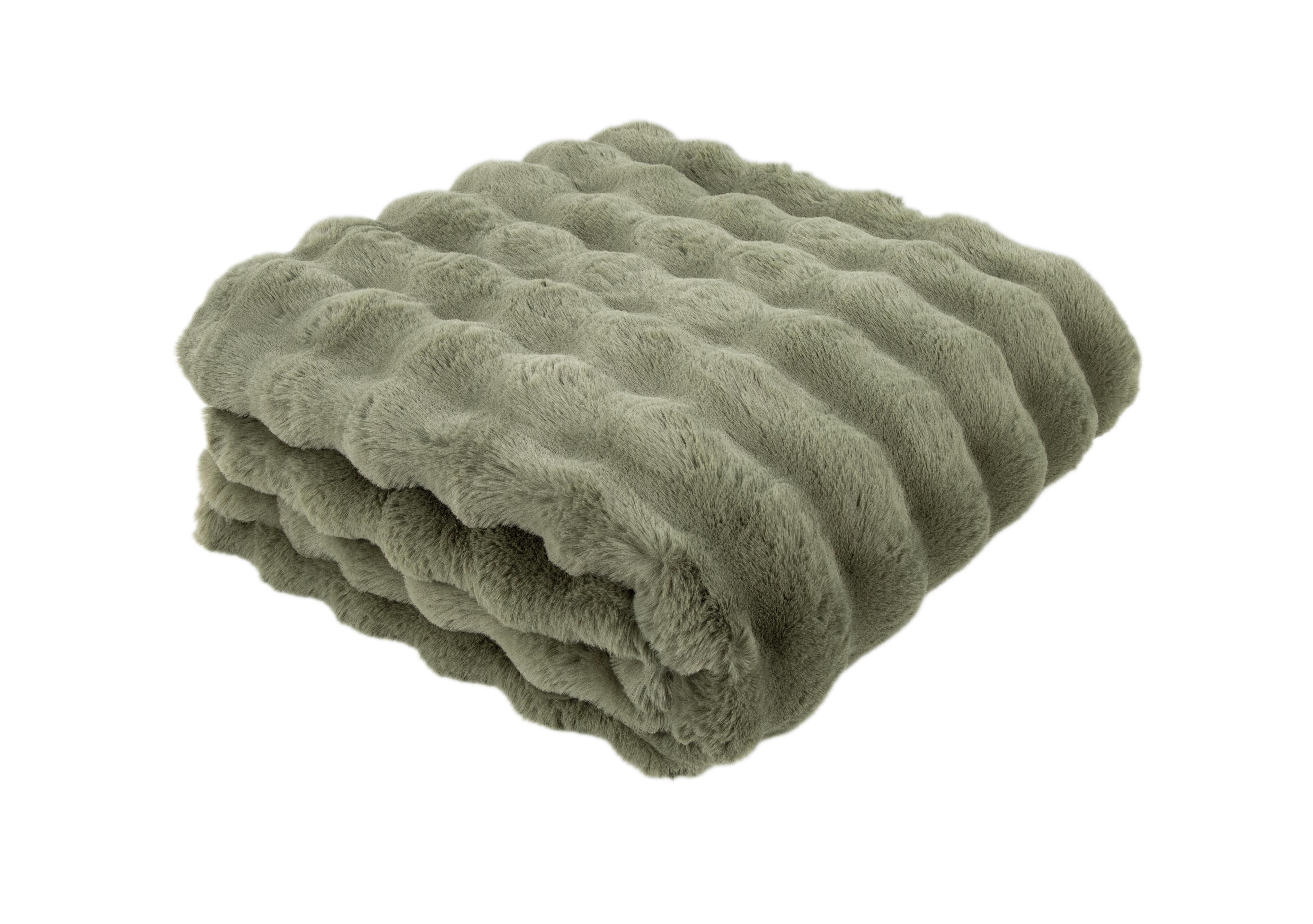 Caressa Throw in Sage on Furniture Village