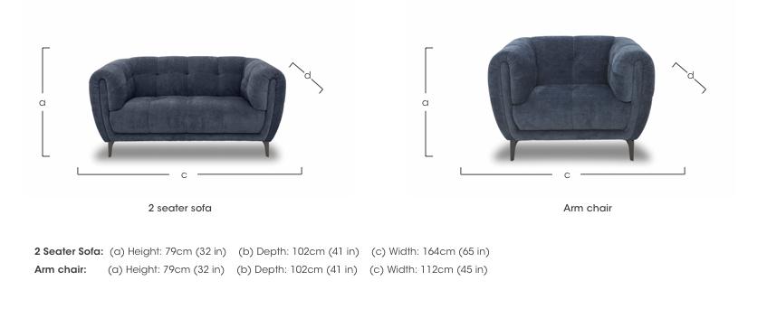 Sienna 2 Seater Fabric Sofa and Fabric Armchair Set in  on Furniture Village