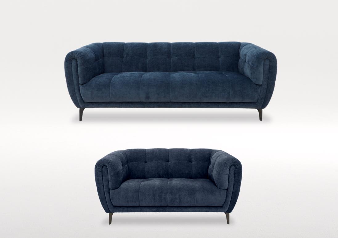Sienna 3 Seater Fabric Sofa and 2 Seater Fabric Sofa Set in Hudson Ocean 25315 on Furniture Village