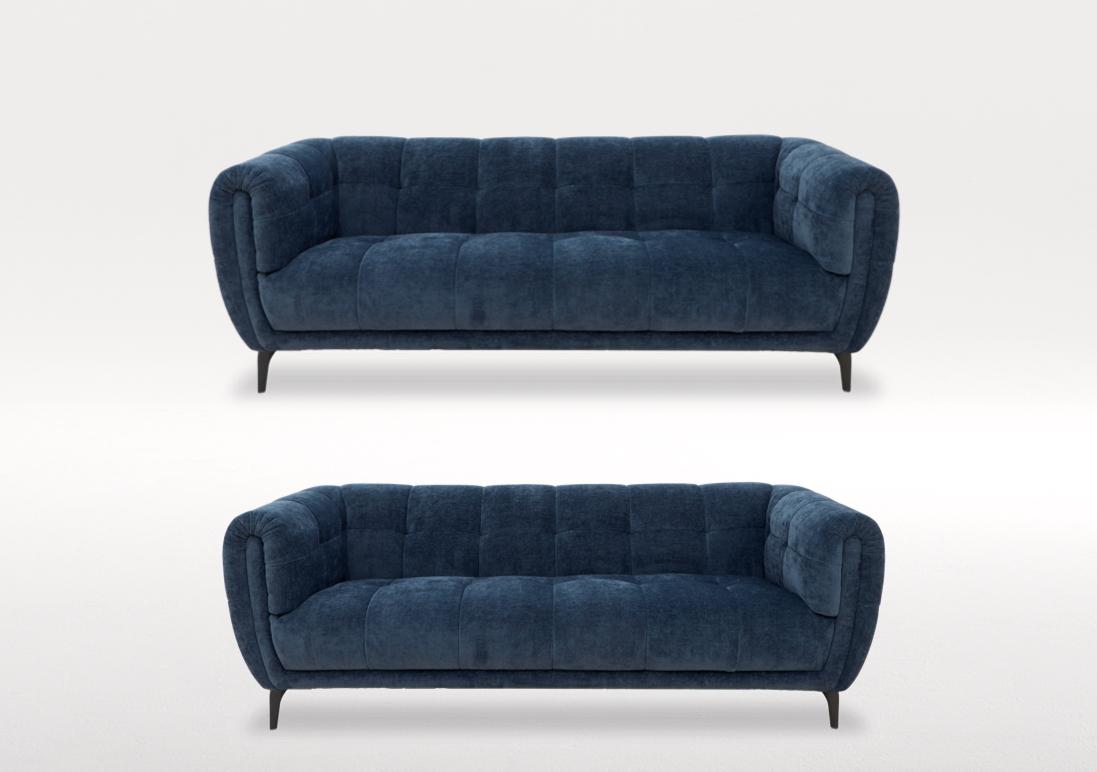 Sienna Two 3 Seater Fabric Sofas Set in Hudson Ocean 25315 on Furniture Village