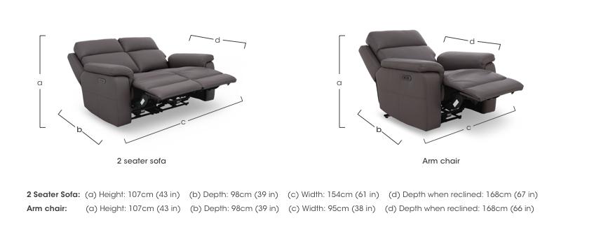 Raven 2 Seater Leather Power Recliner Sofa and Leather Power Recliner Armchair Set in  on Furniture Village