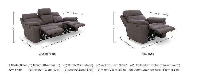 Raven 3 Seater Leather Power Recliner Sofa and 2 Leather Power Recliner Armchairs Set in  on Furniture Village