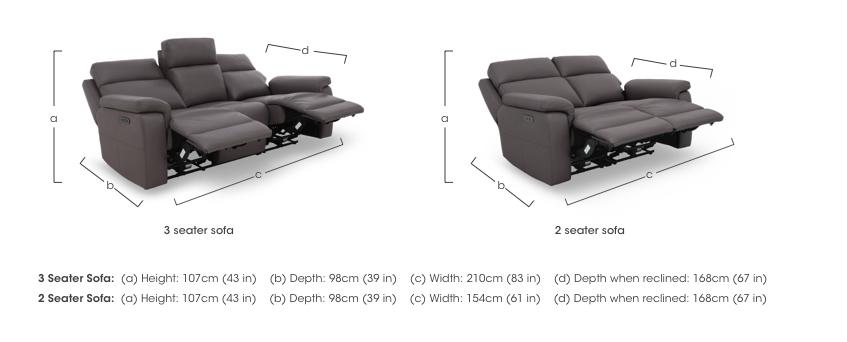 Raven 3 Seater Leather Power Recliner Sofa and 2 Seater Leather Power Recliner Sofa Set in  on Furniture Village
