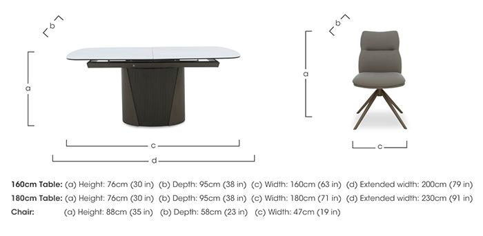 Icon White Extending Dining Table and 6 Diva Dining Chairs with Bronze Legs in  on Furniture Village