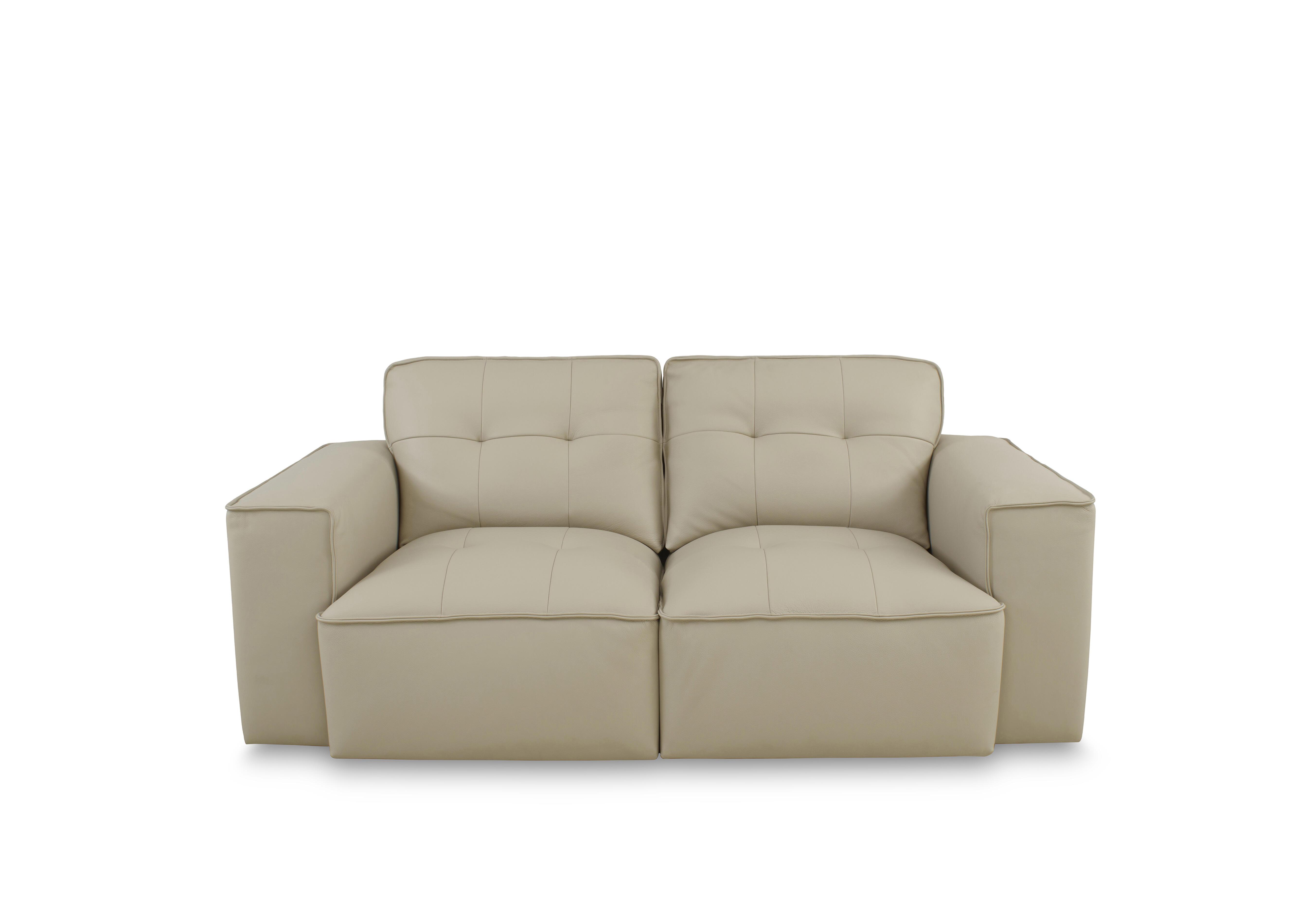 Cushino 2 Seater Leather Sofa in Beige 7512 Cat-50 on Furniture Village