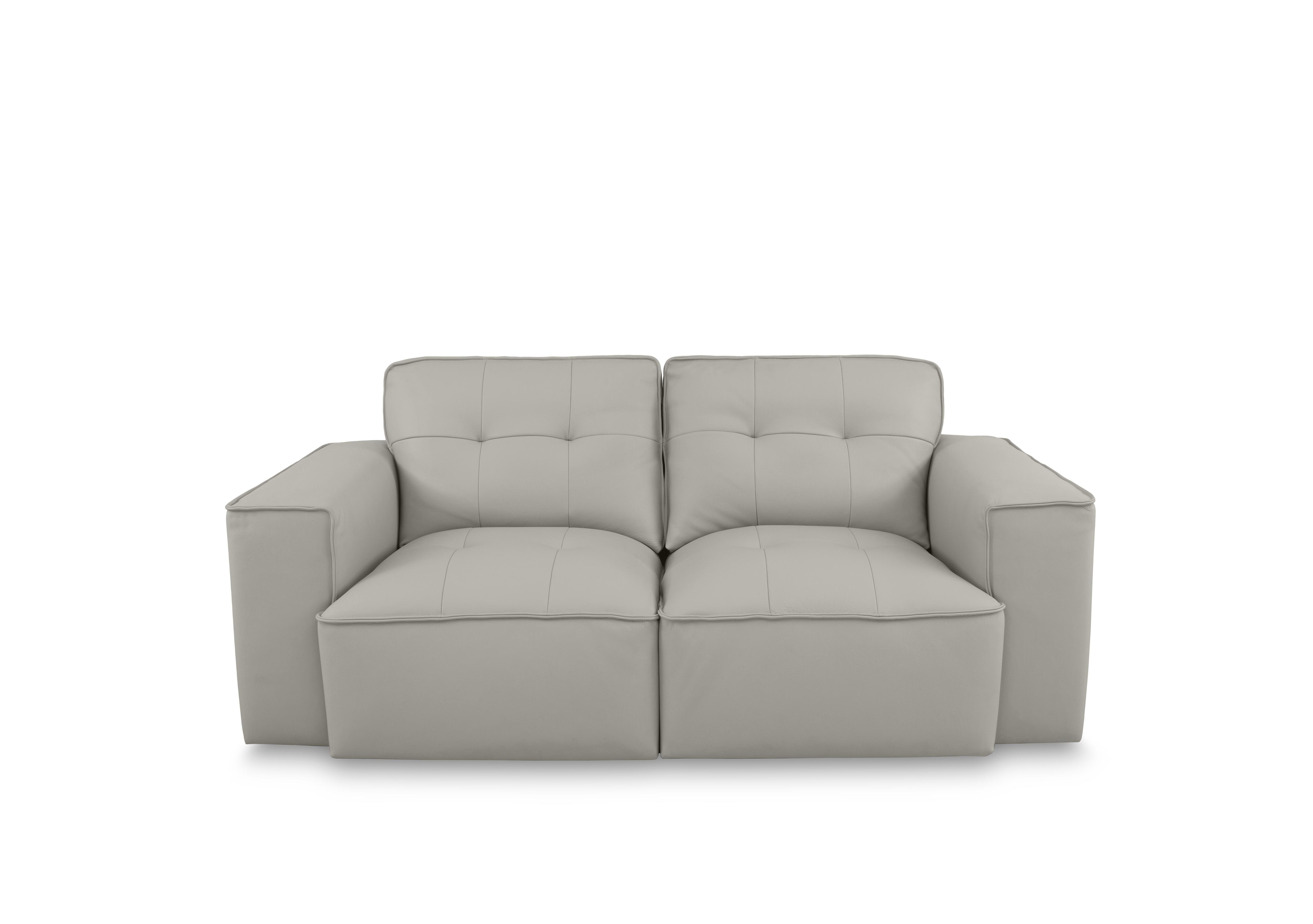 Cushino 2 Seater Leather Sofa in Light Grey 7504 Cat-50 on Furniture Village