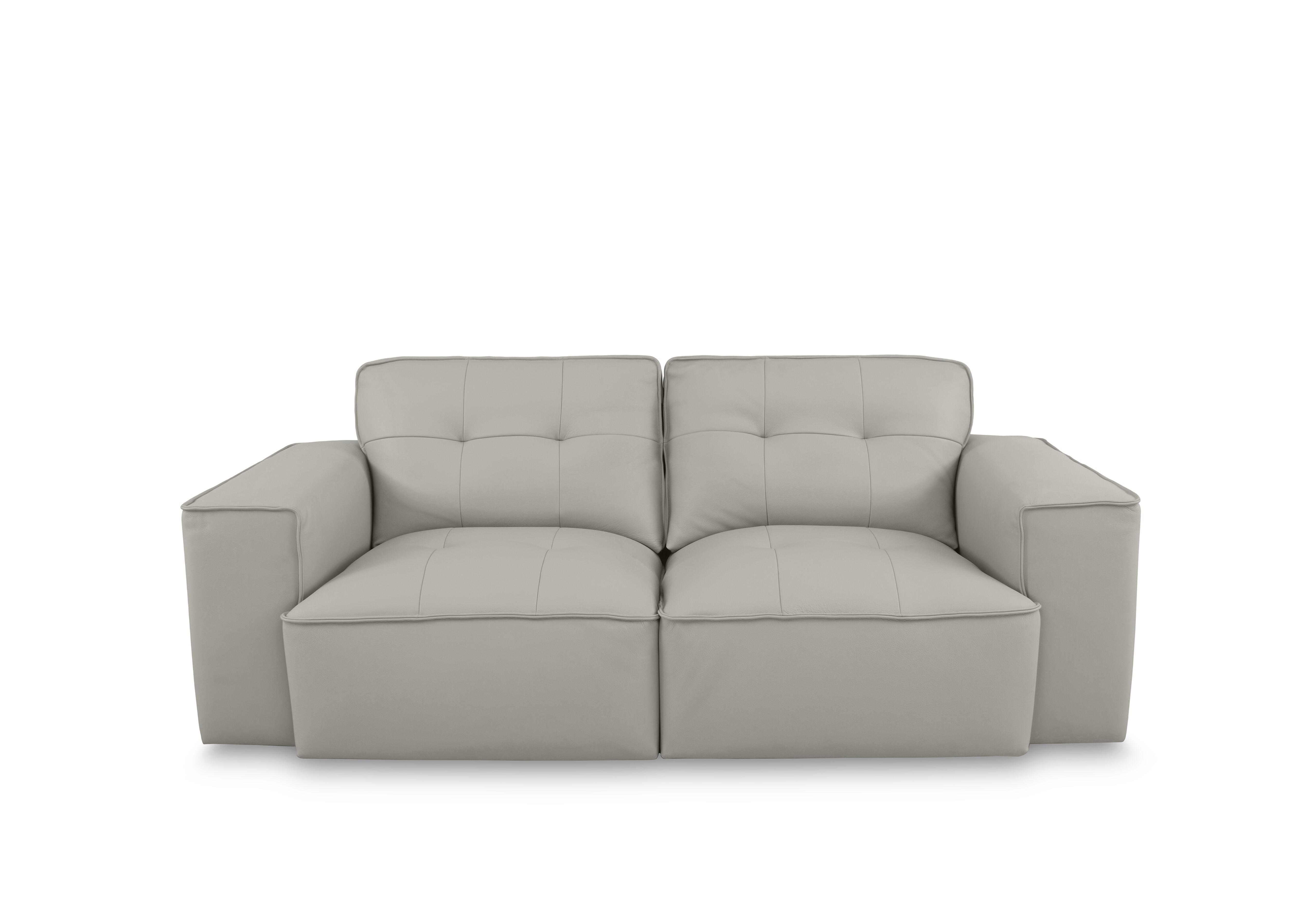 Cushino 2.5 Seater Leather Sofa in Light Grey 7504 Cat-50 on Furniture Village