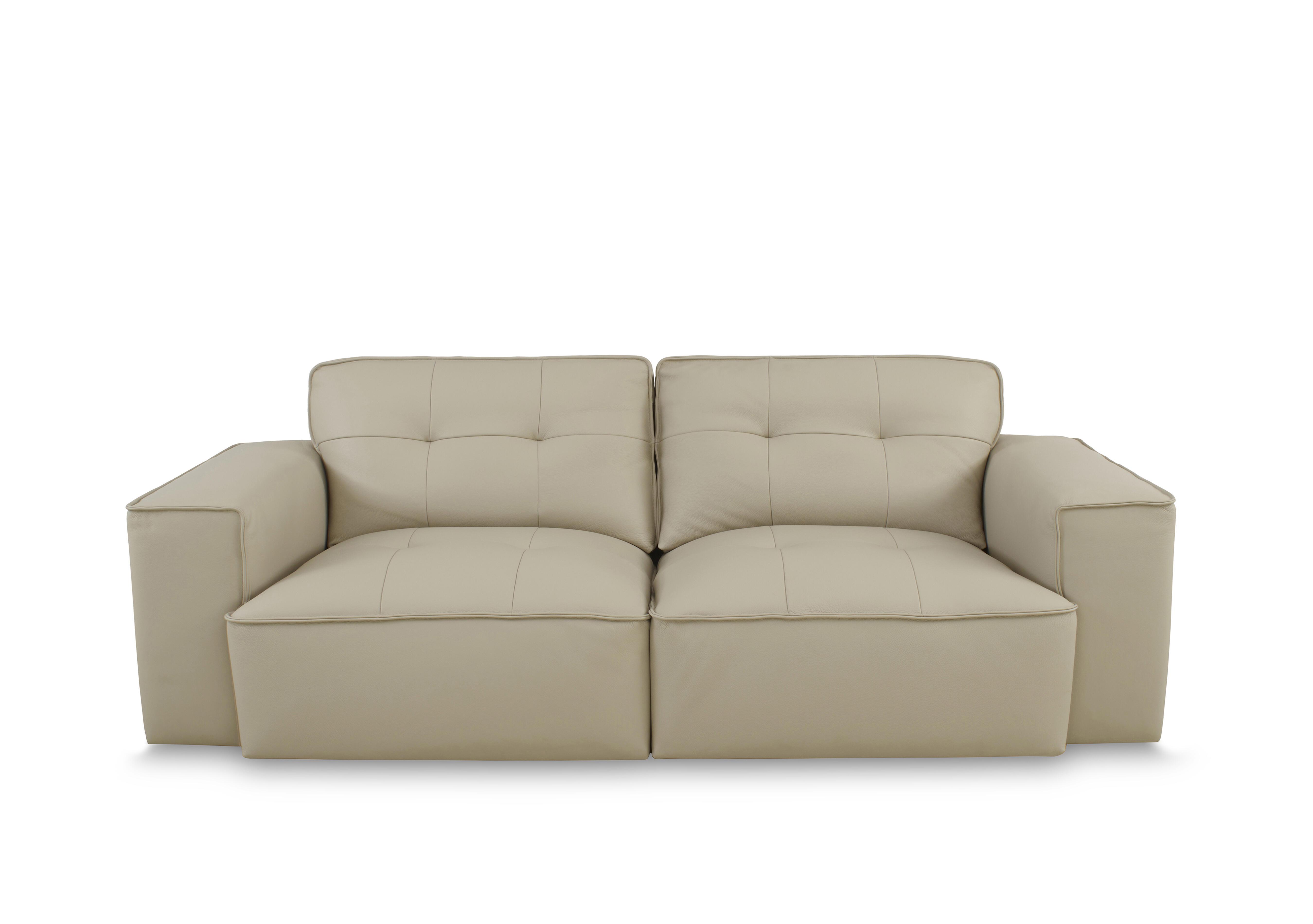 Cushino 3 Seater Leather Sofa in Beige 7512 Cat-50 on Furniture Village
