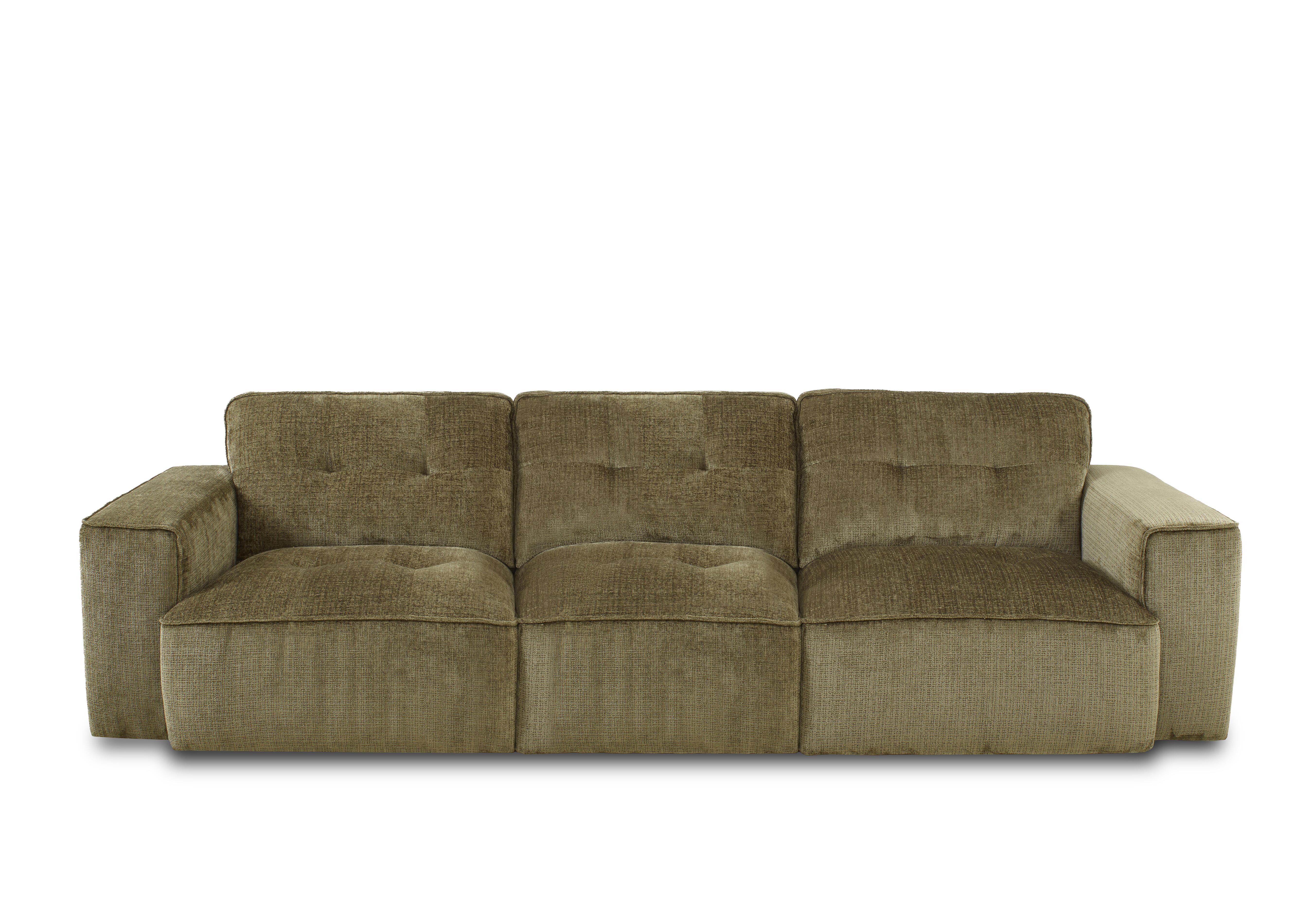Cushino 4 Seater Fabric Sofa in Niagara Army Green 501 on Furniture Village