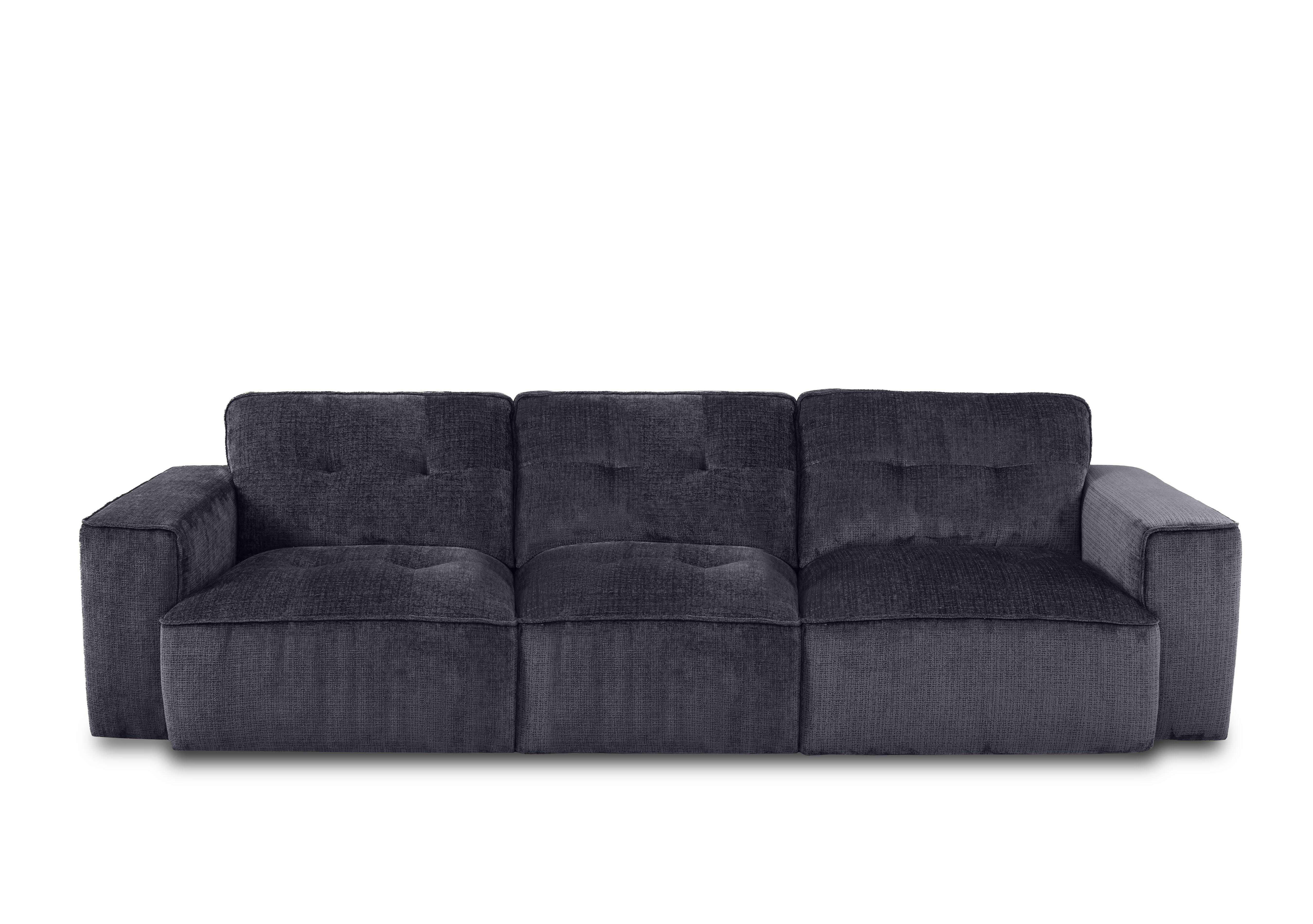 Cushino 4 Seater Fabric Sofa in Niagara Dark Grey 600 on Furniture Village