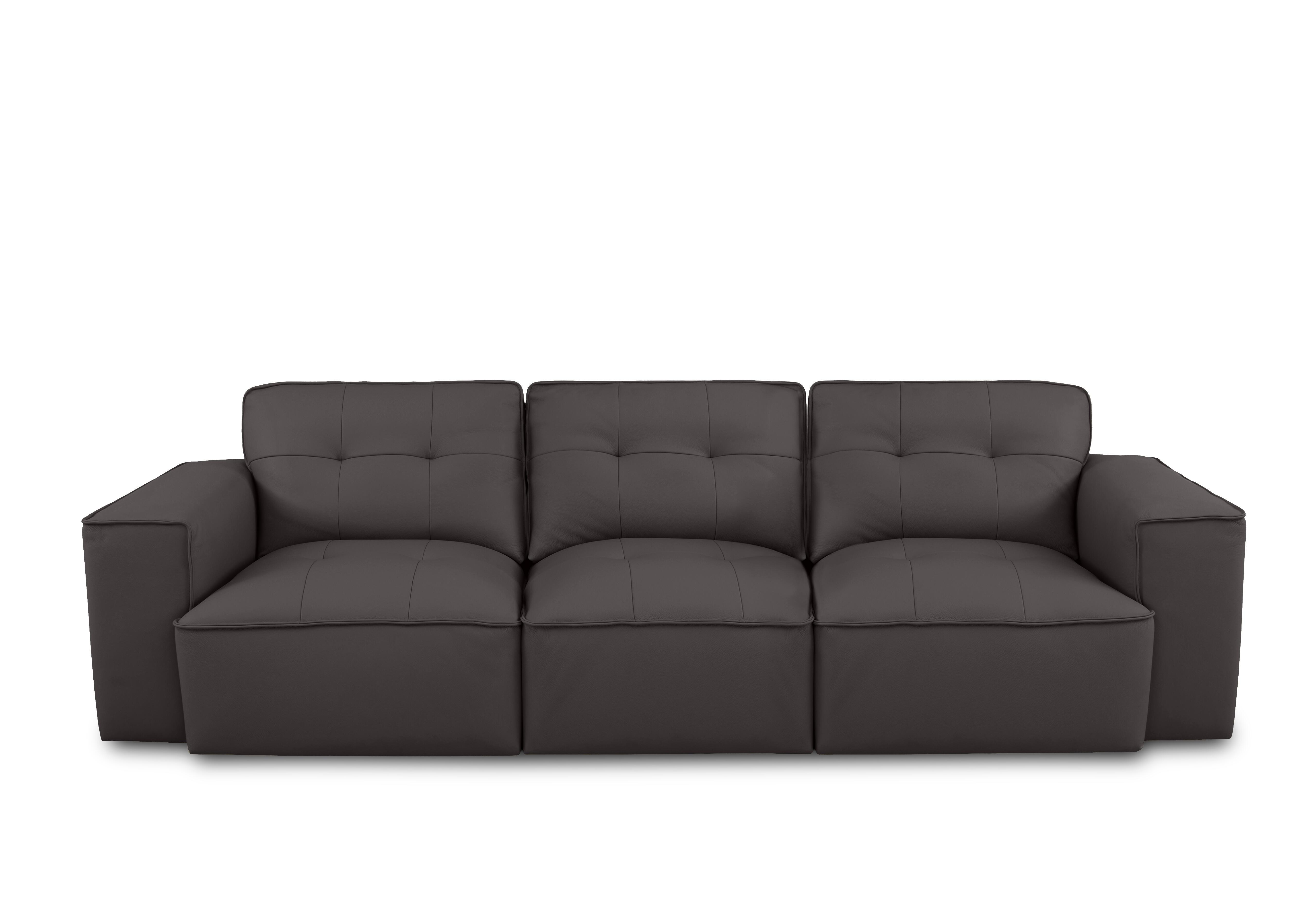 Cushino 4 Seater Leather Sofa in Grey 7520 Cat-50 on Furniture Village