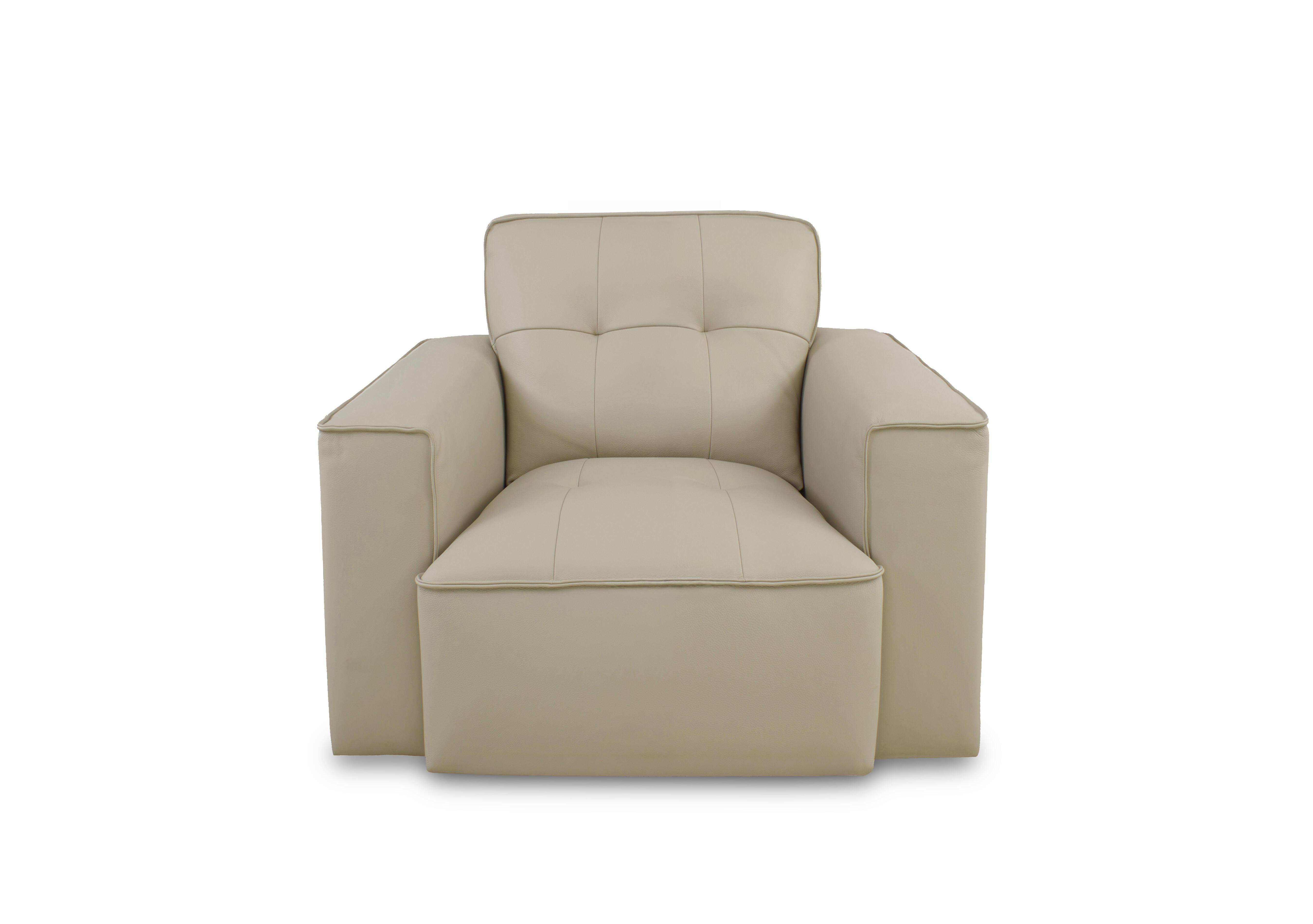 Cushino Leather Armchair in Beige 7512 Cat-50 on Furniture Village