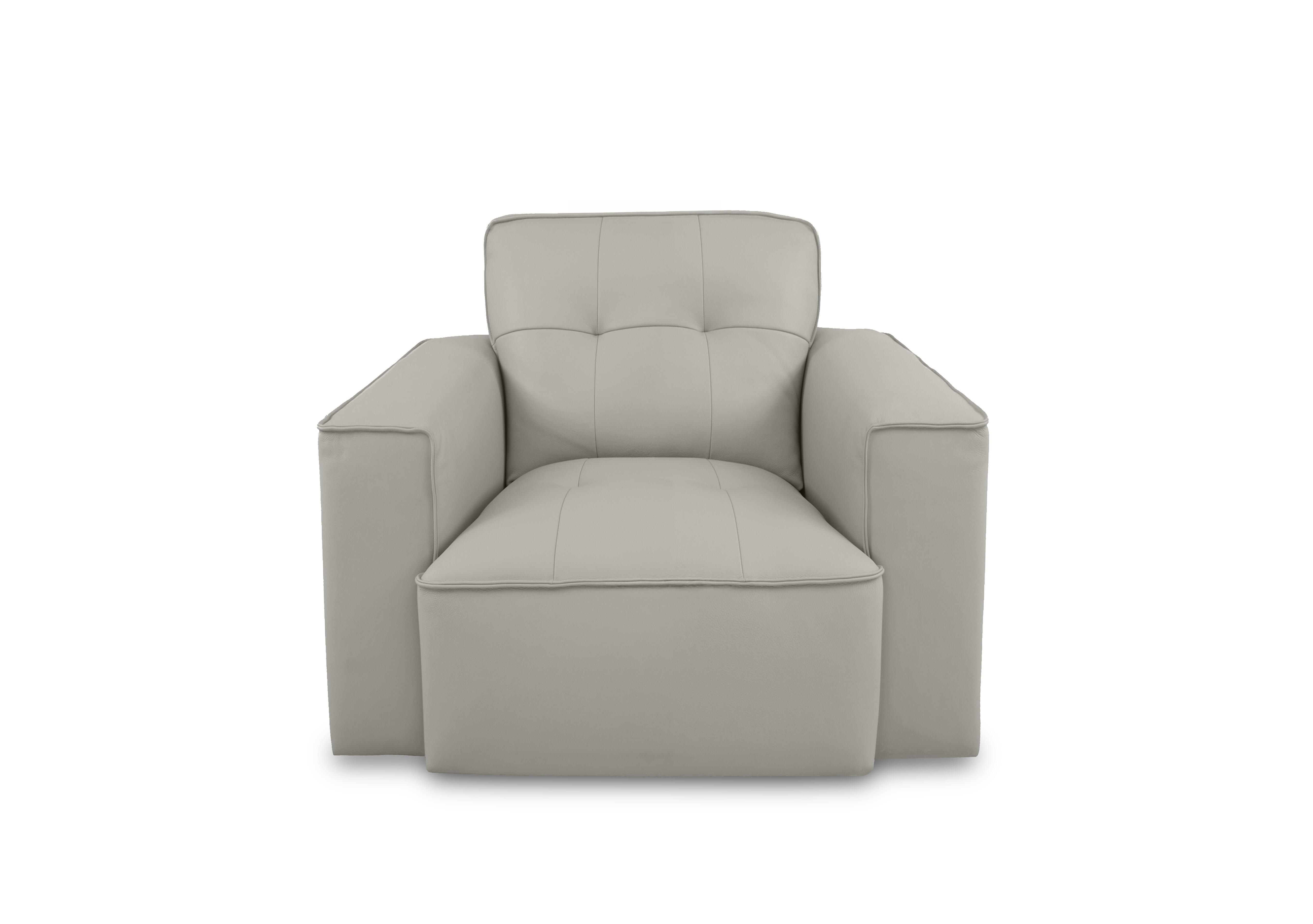 Cushino Leather Armchair in Light Grey 7504 Cat-50 on Furniture Village