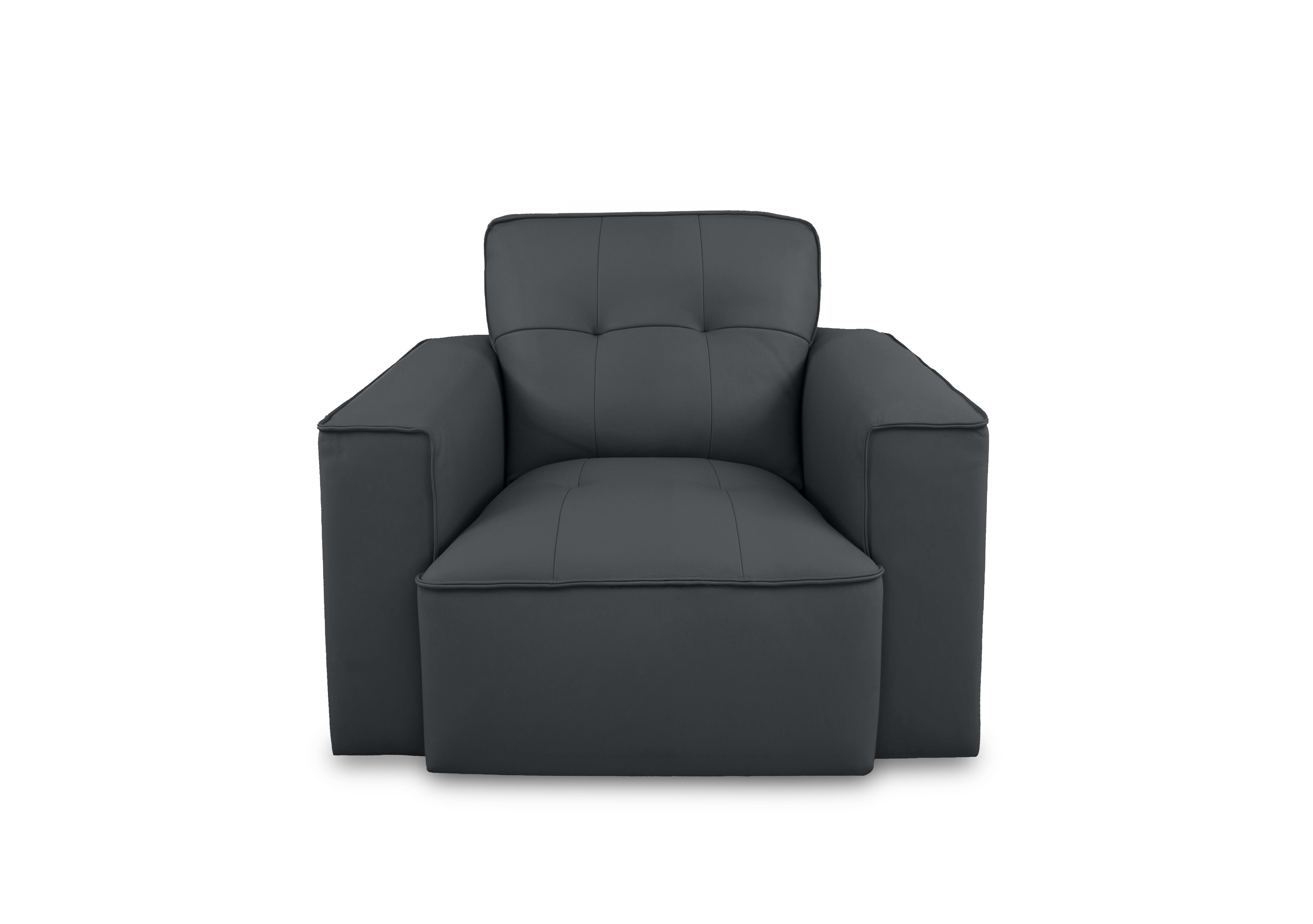 Cushino Leather Armchair in New Blue 7599 Cat-50 on Furniture Village