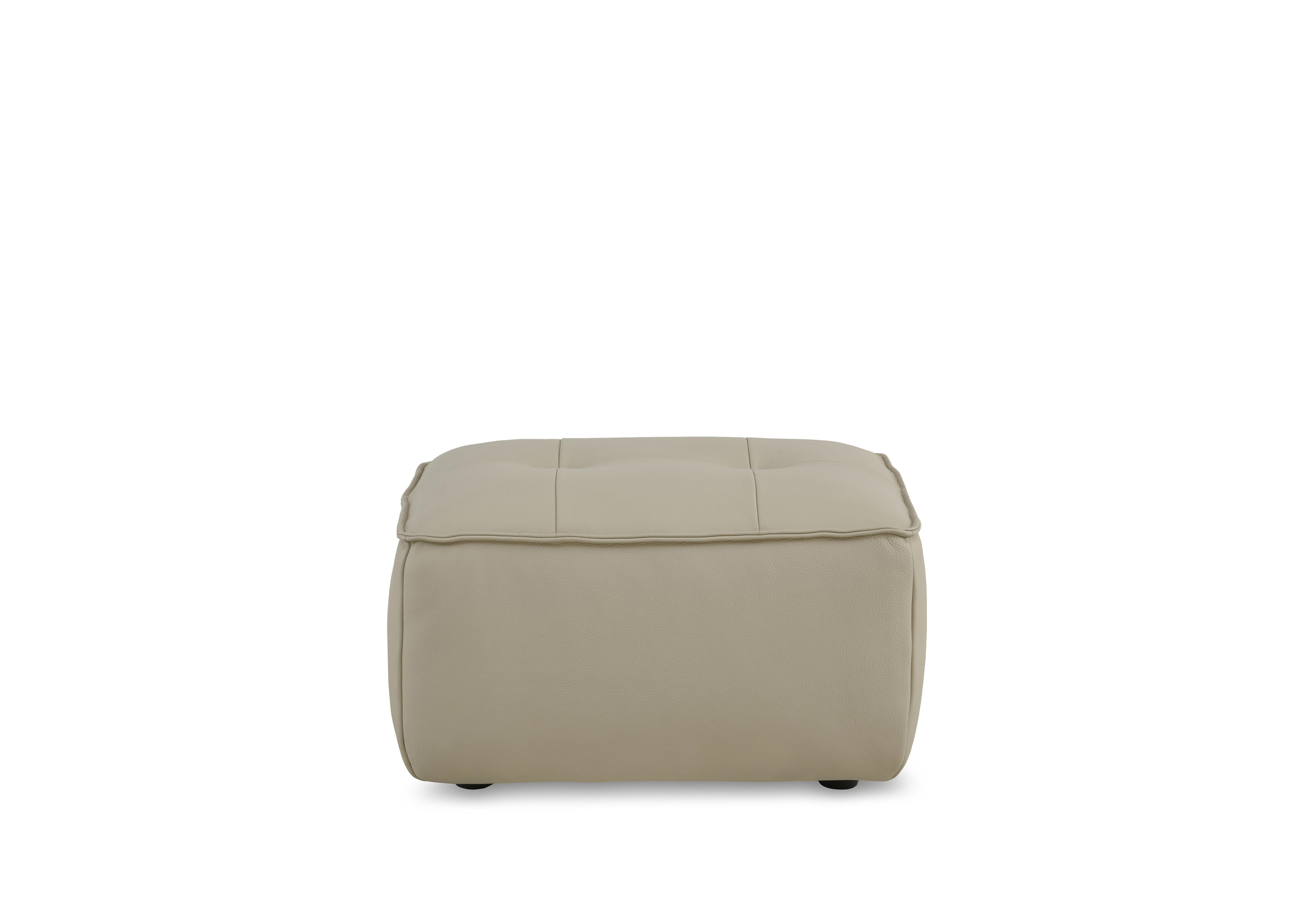 Cushino Rectangular Leather Footstool in Beige 7512 Cat-50 on Furniture Village