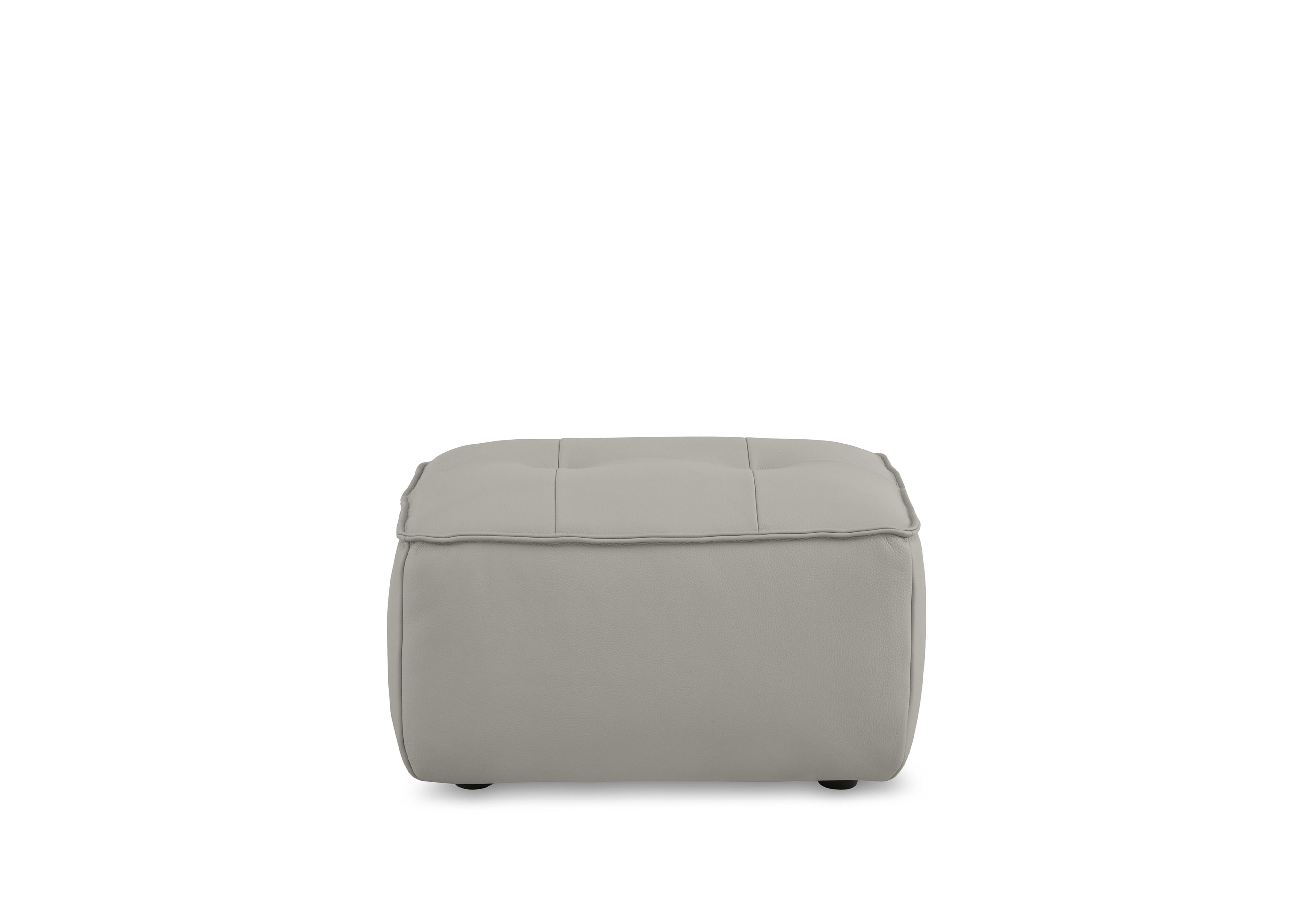 Cushino Rectangular Leather Footstool in Light Grey 7504 Cat-50 on Furniture Village