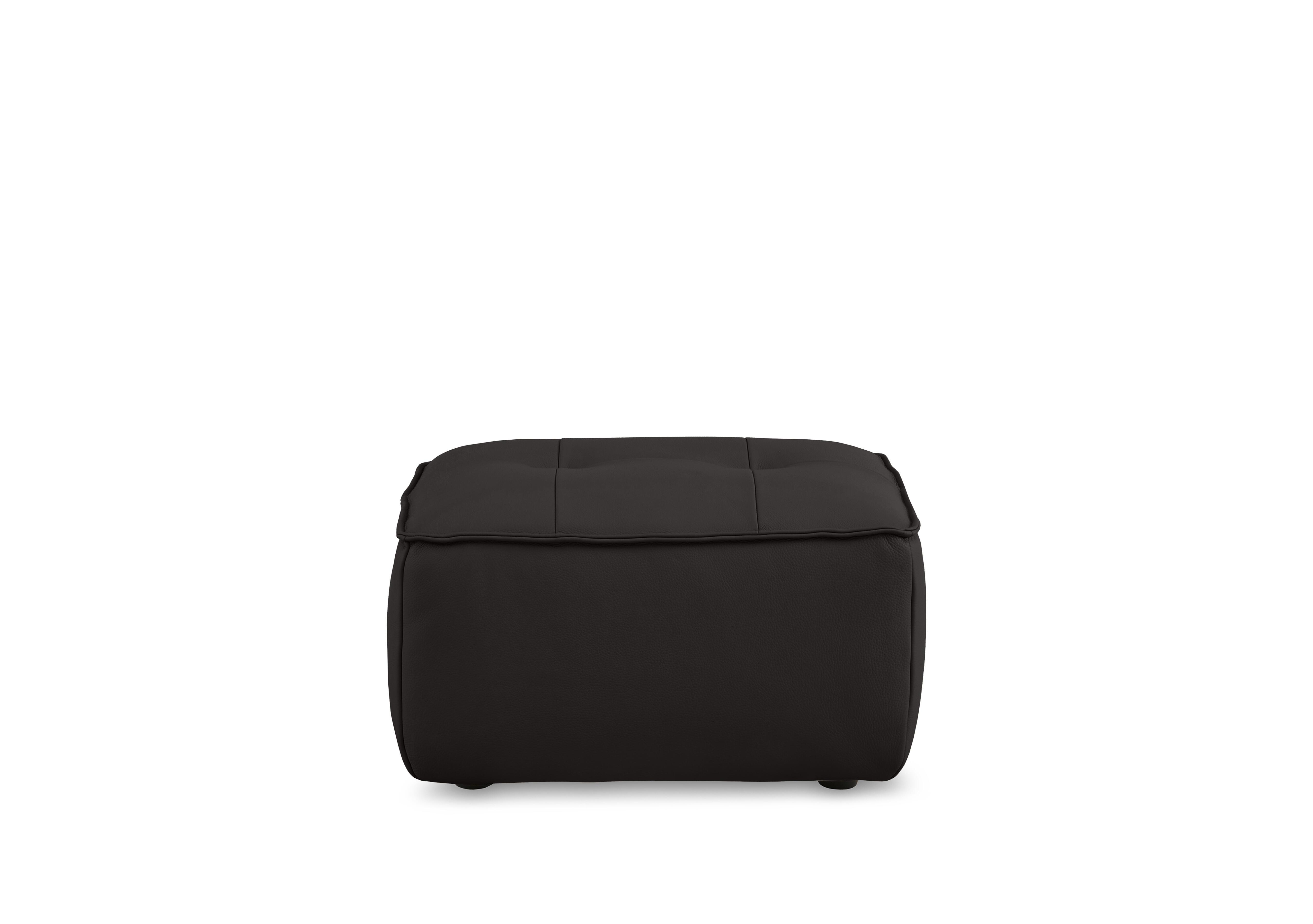 Cushino Rectangular Leather Footstool in Medium Grey 7505 Cat-50 on Furniture Village