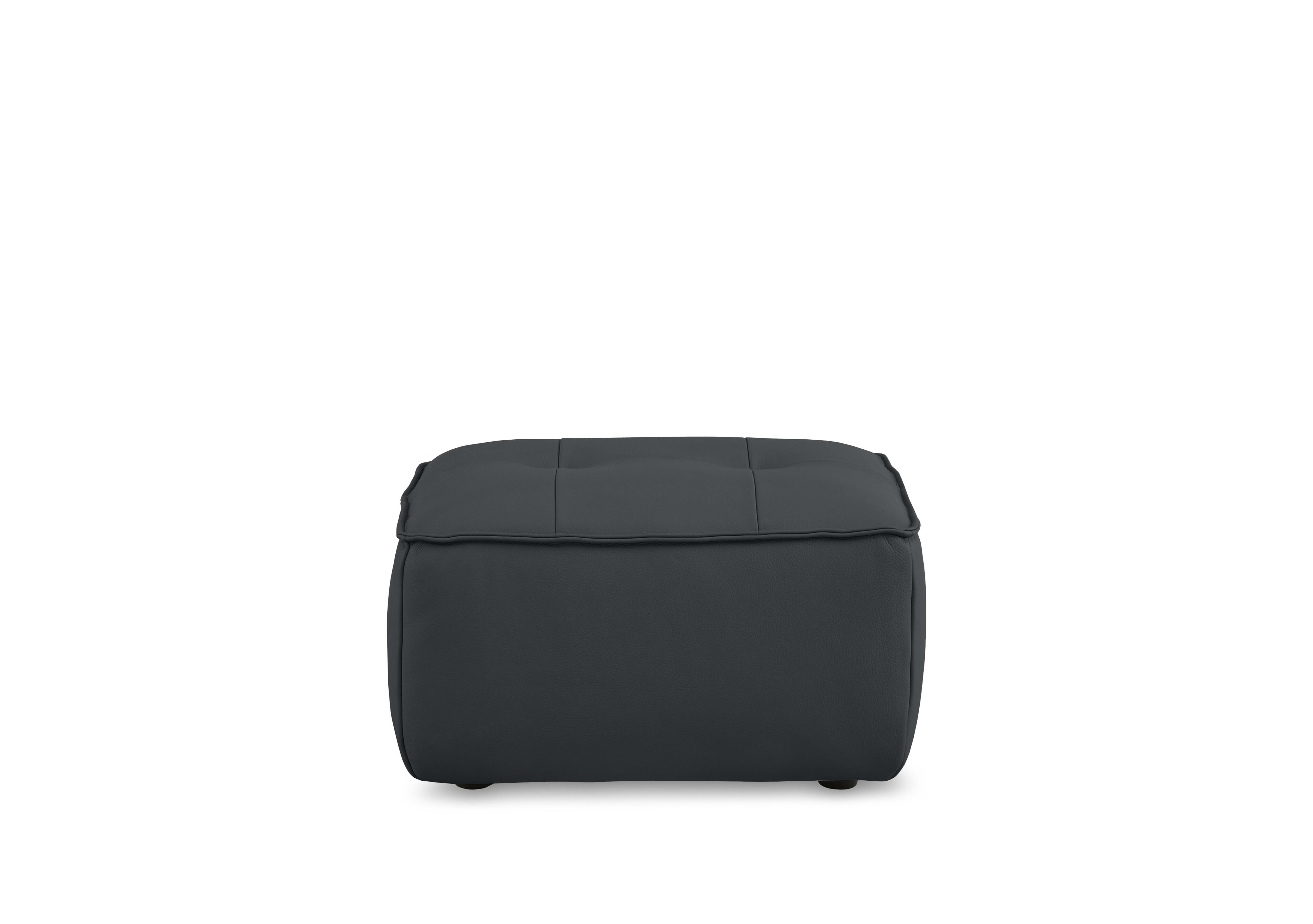 Cushino Rectangular Leather Footstool in New Blue 7599 Cat-50 on Furniture Village