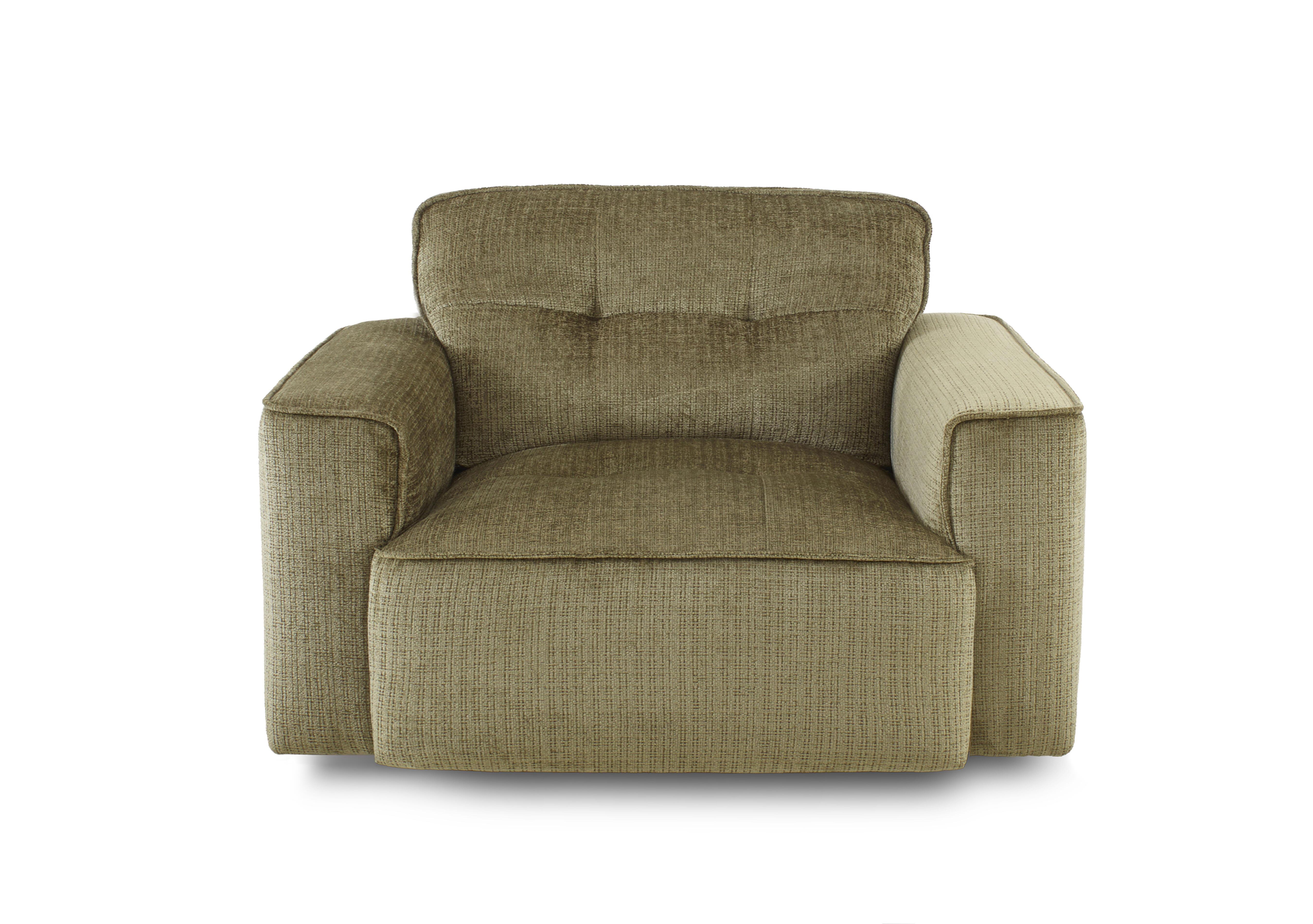 Cushino Fabric Snuggler in Niagara Army Green 501 on Furniture Village