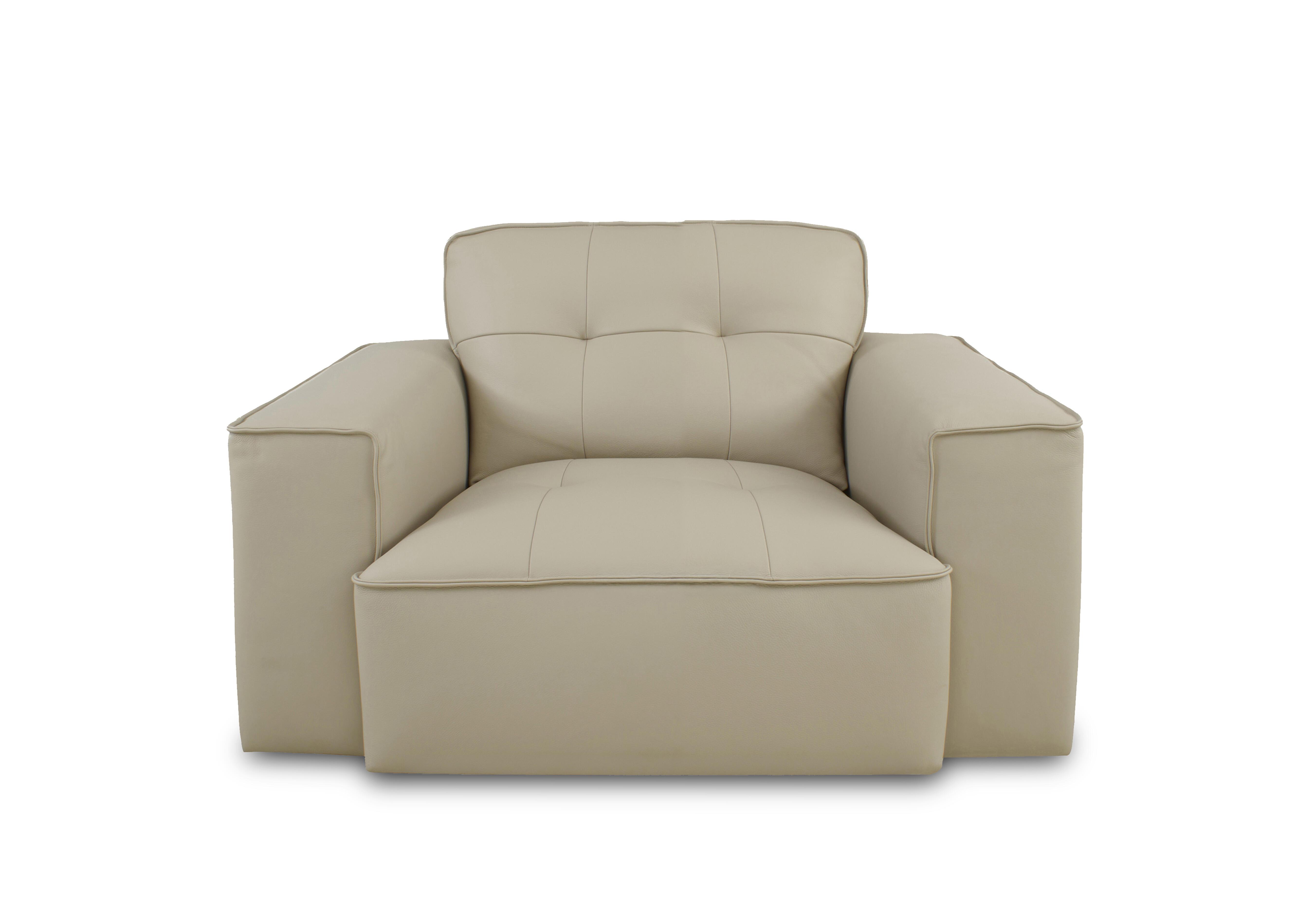 Cushino Leather Snuggler in Beige 7512 Cat-50 on Furniture Village
