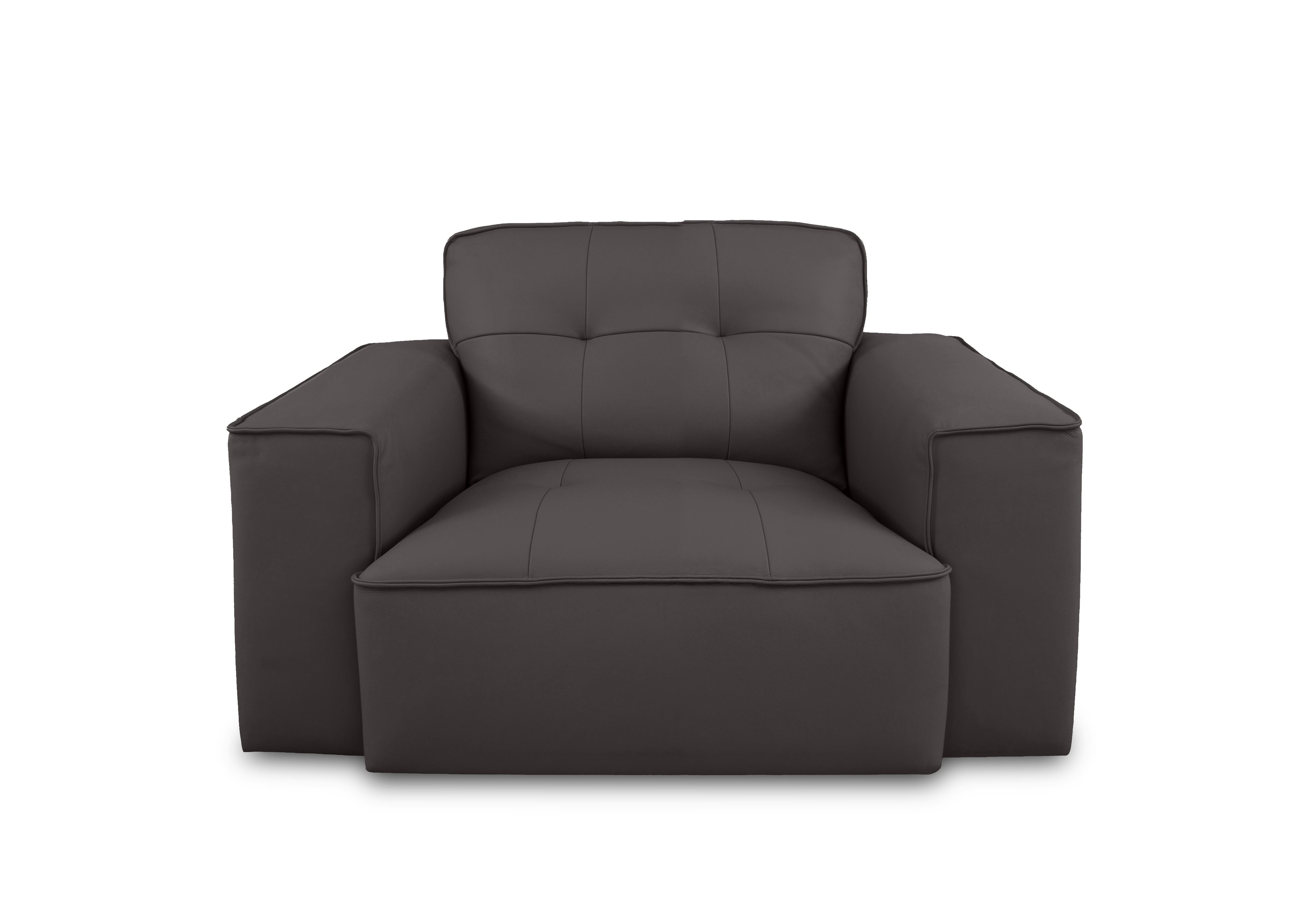 Cushino Leather Snuggler in Grey 7520 Cat-50 on Furniture Village