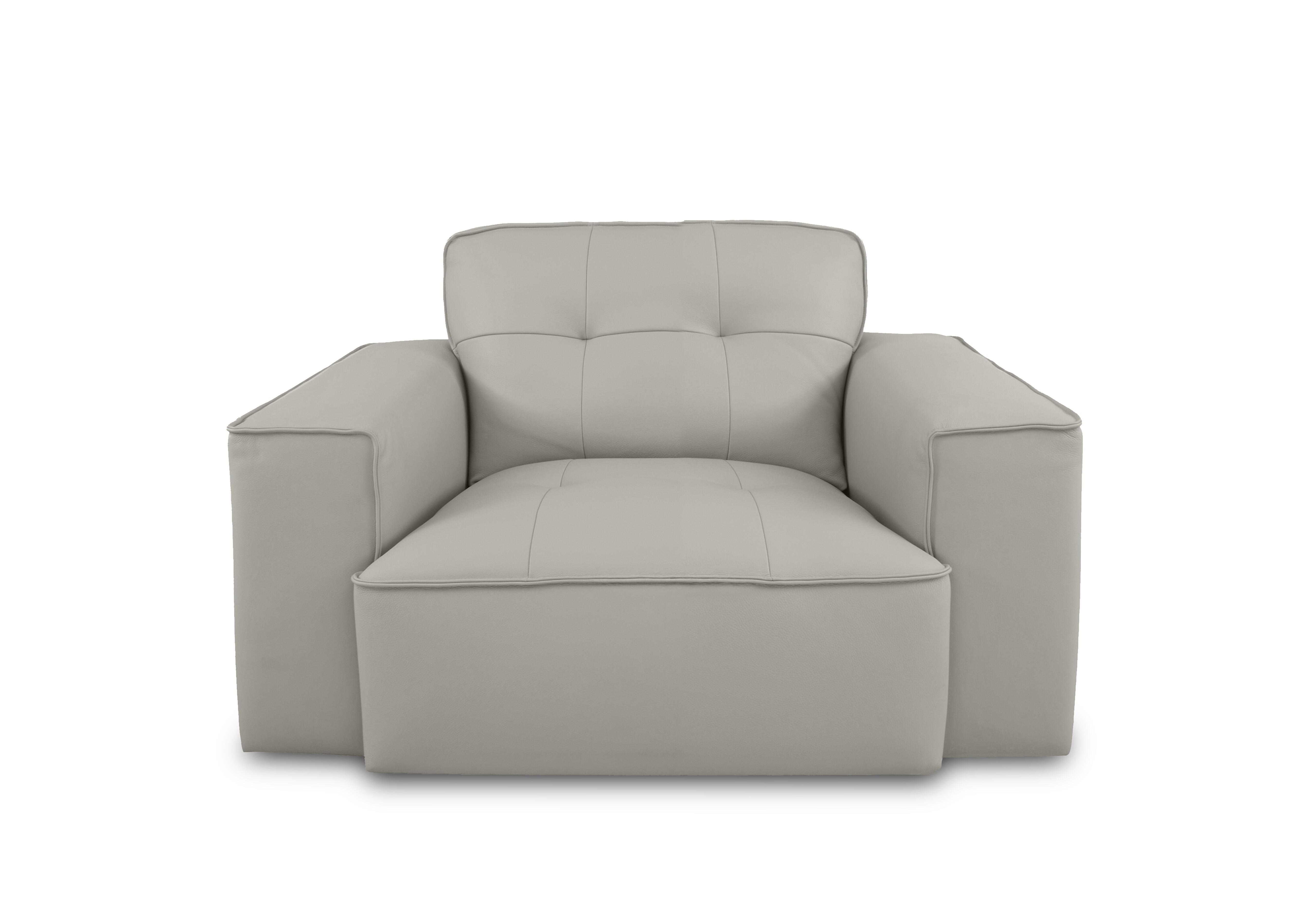 Cushino Leather Snuggler in Light Grey 7504 Cat-50 on Furniture Village