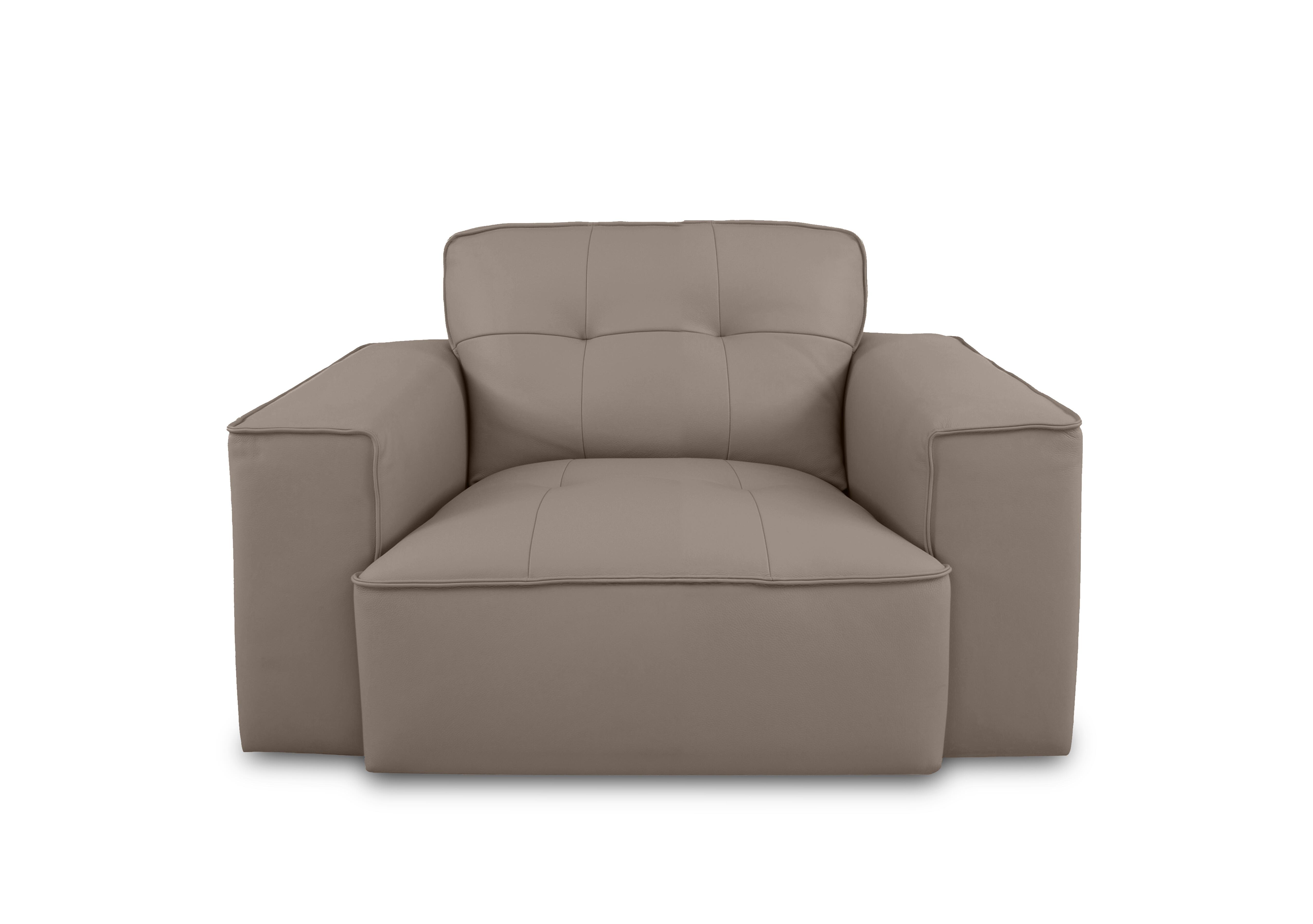 Cushino Leather Snuggler in Mud 7509 Cat-50 on Furniture Village