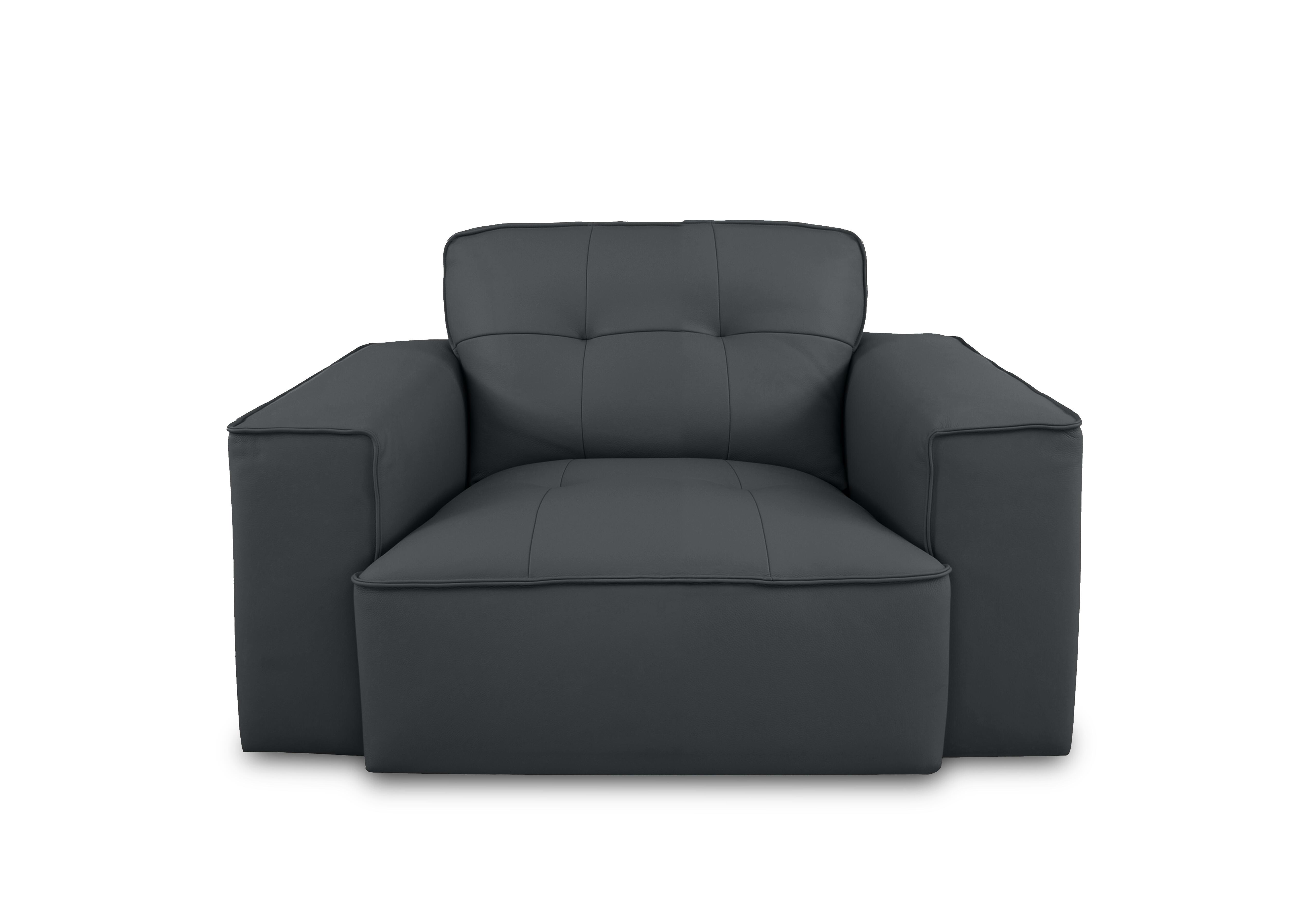 Cushino Leather Snuggler in New Blue 7599 Cat-50 on Furniture Village