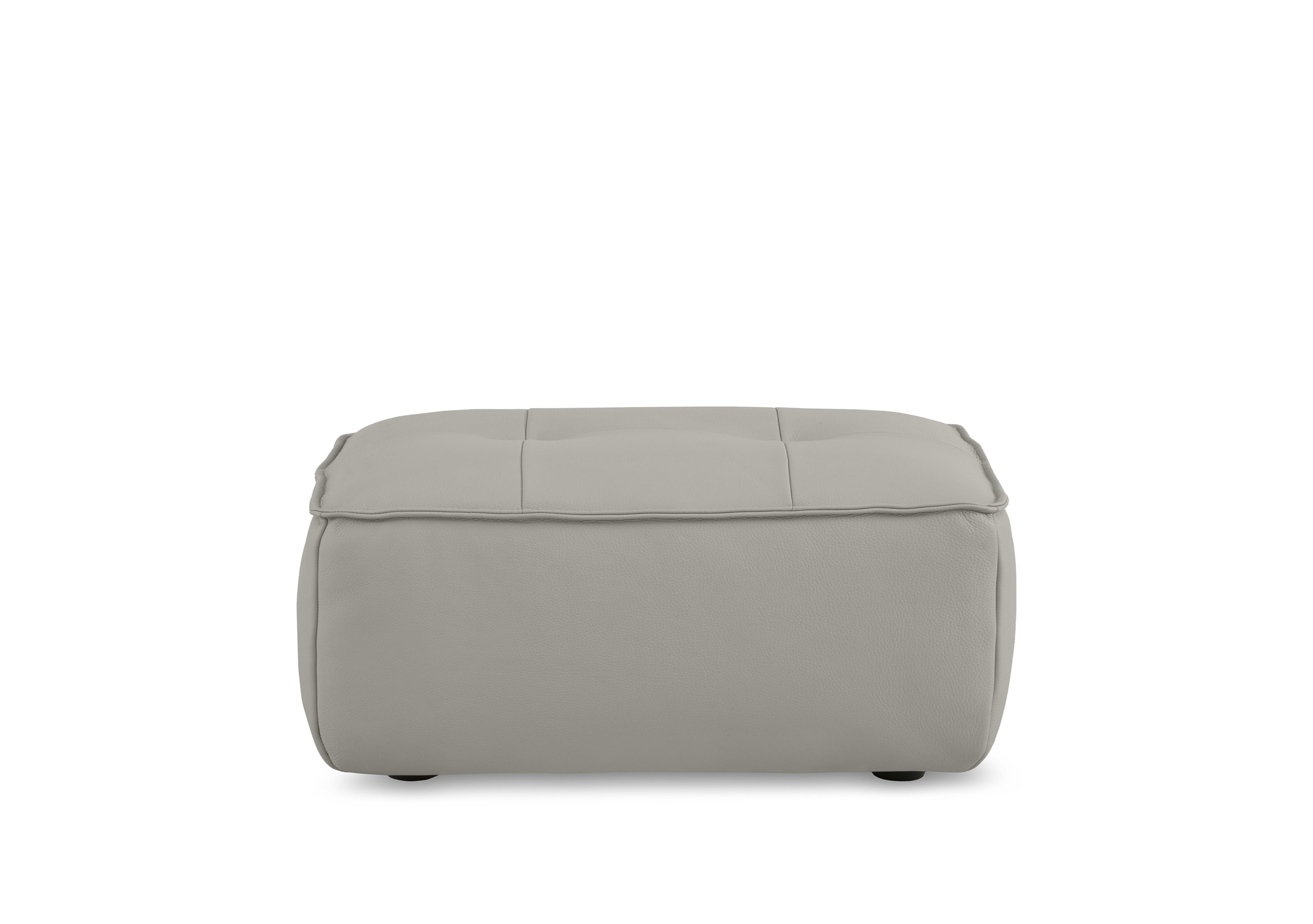 Cushino Large Rectangular Leather Footstool in Light Grey 7504 Cat-50 on Furniture Village